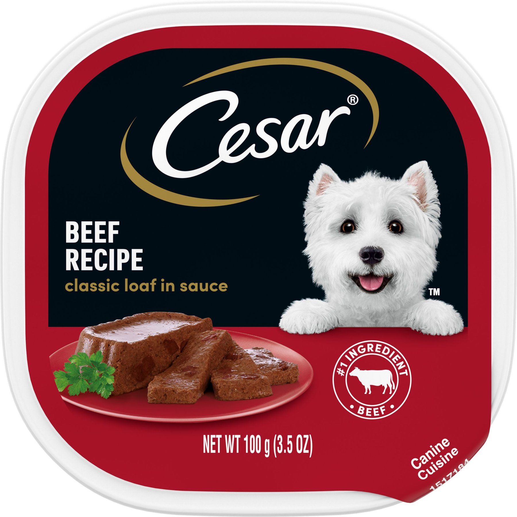 Cesar Classic Loaf in Sauce Beef Recipe Grain-Free Small Breed Adult Wet Dog Food