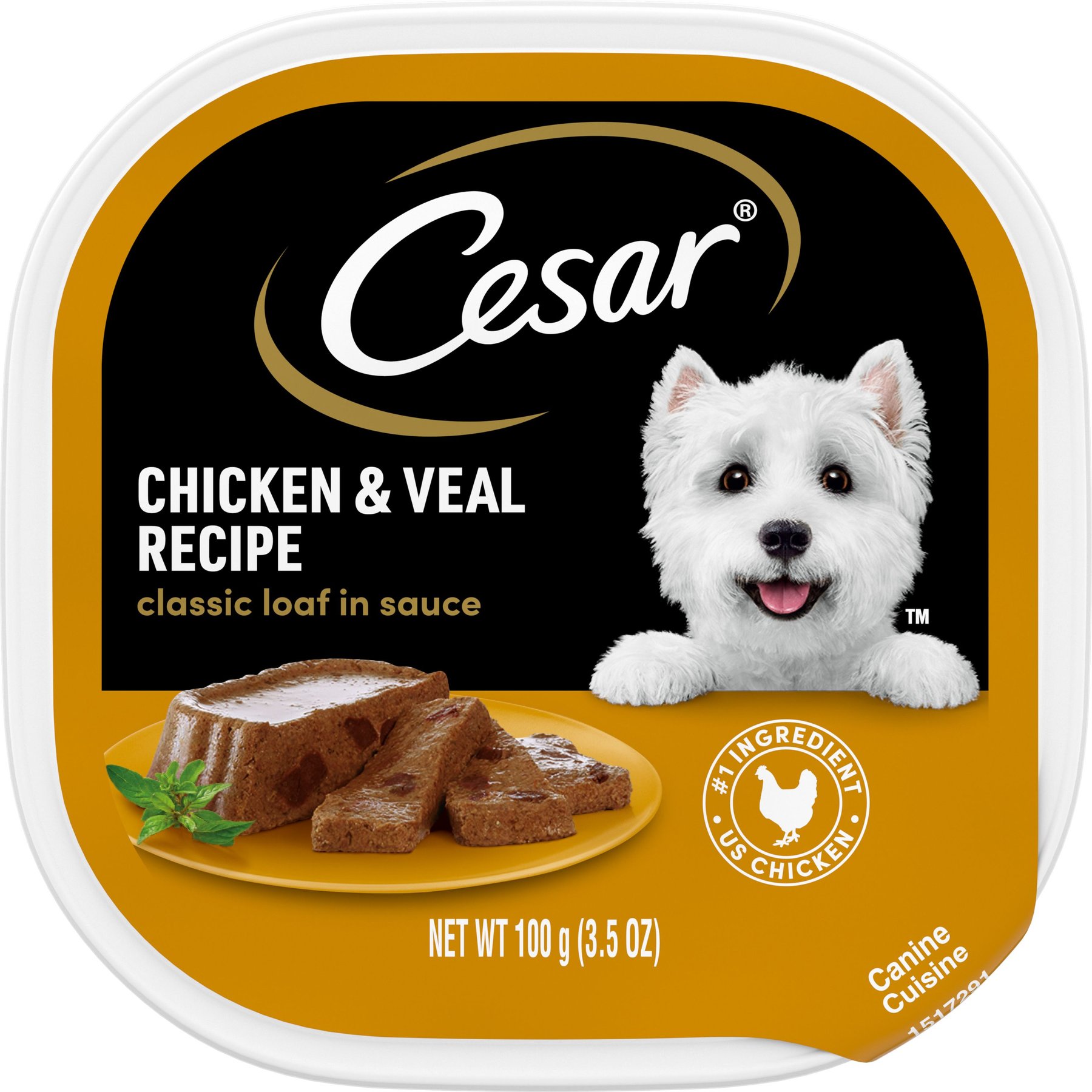 Cesar Classic Loaf in Sauce Chicken & Veal Recipe Small Breed Wet Dog Food