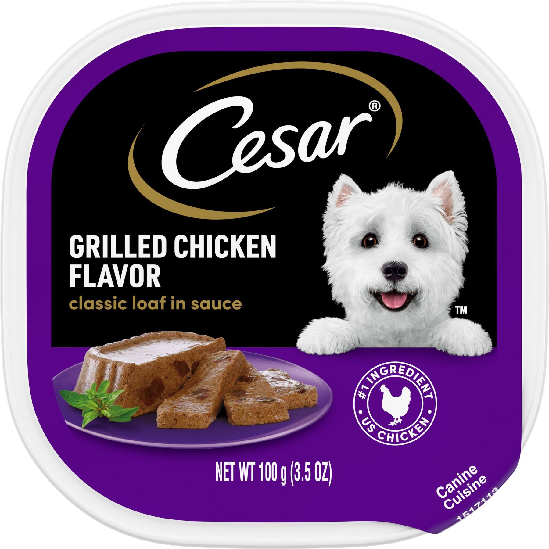 Cesar Classic Loaf in Sauce Grilled Chicken Flavor Grain-Free Small Breed Adult Wet Dog Food Trays