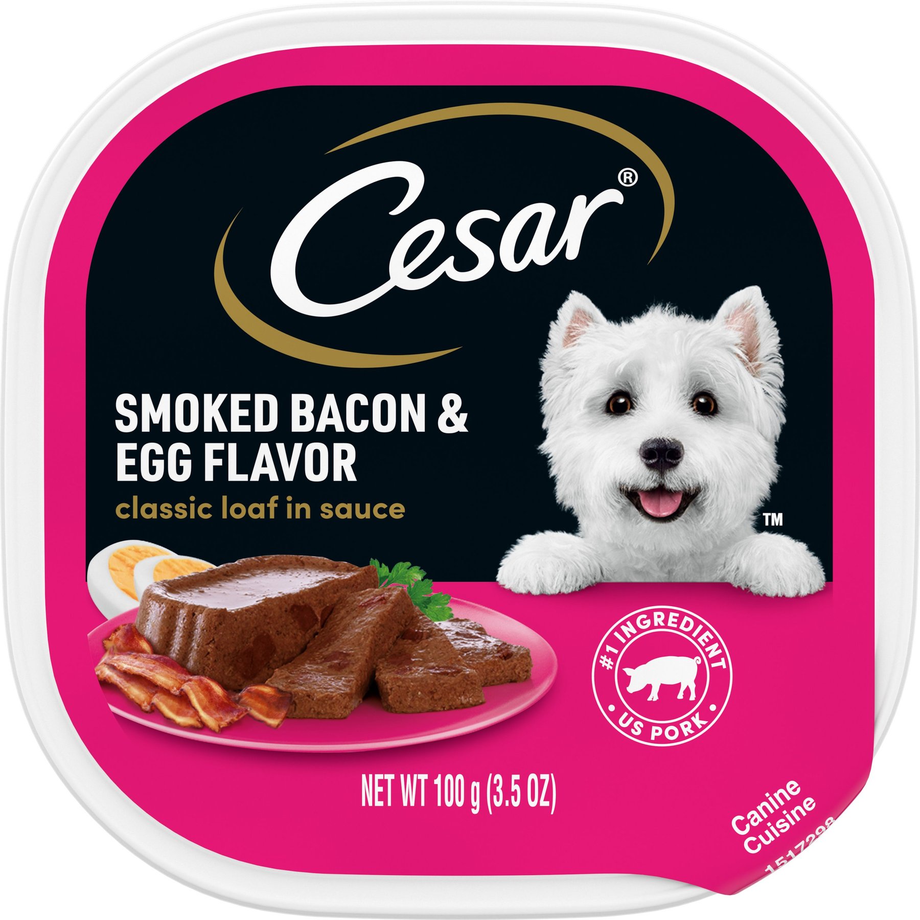 Cesar Classic Loaf in Sauce Smoked Bacon & Egg Flavor Grain-Free Small Breed Adult Wet Dog Food Trays