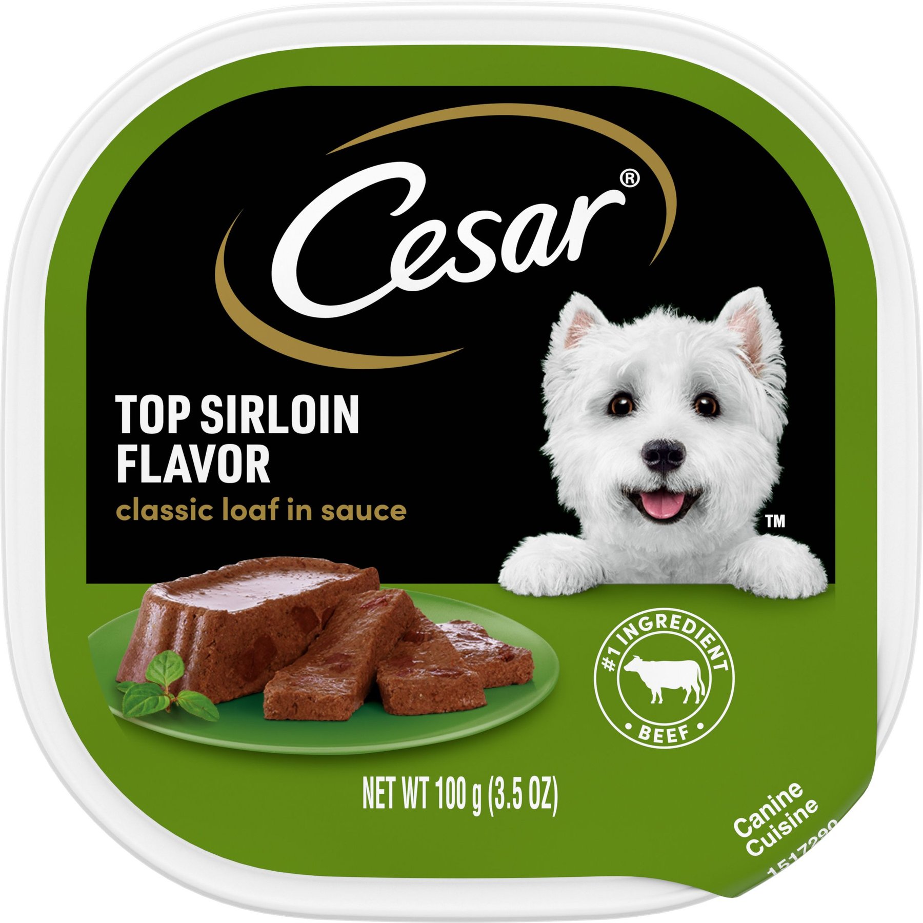 Cesar Classic Loaf in Sauce Top Sirloin Flavor Small Breed Adult Wet Dog Food Trays