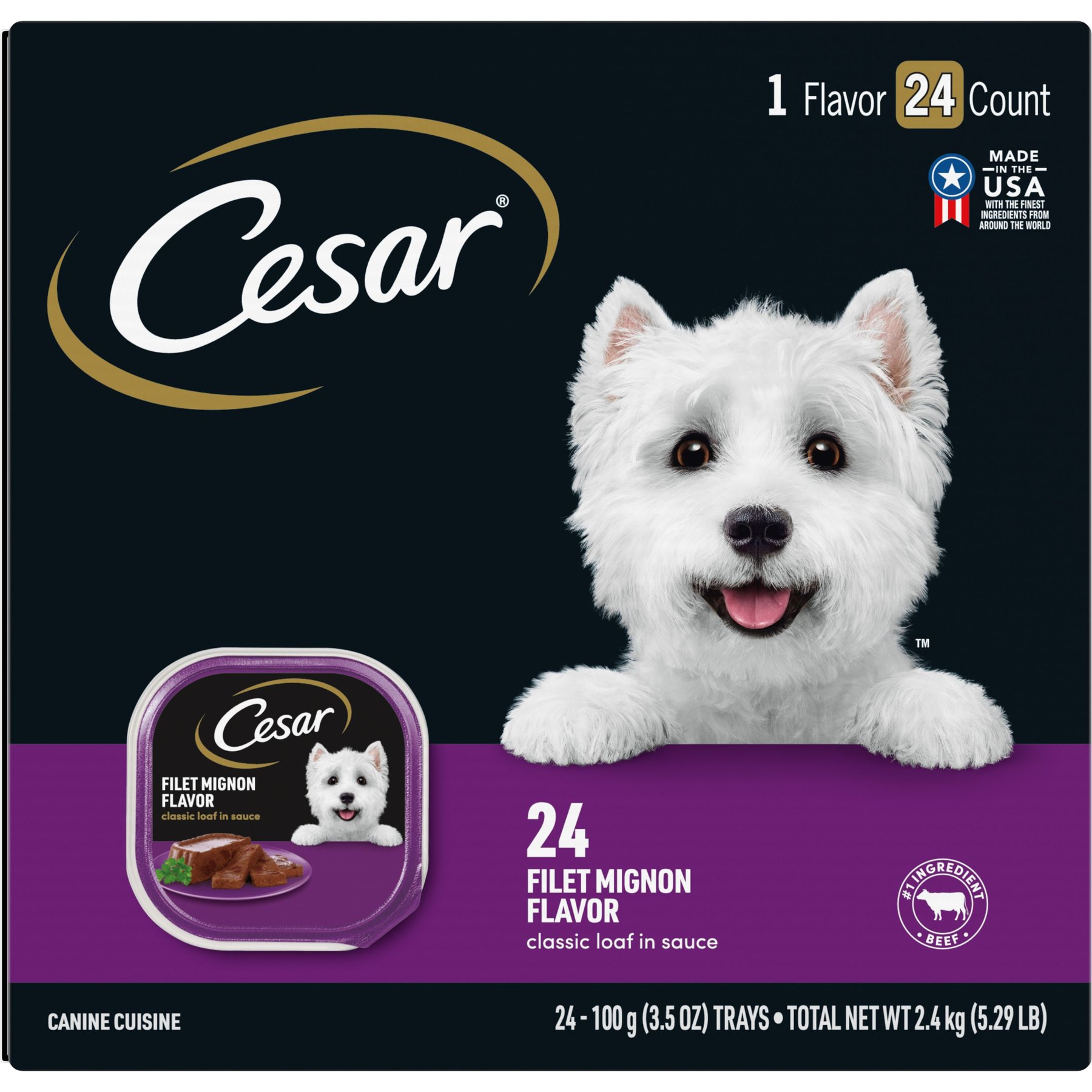 Cesar Classics Filet Mignon Flavor in Meaty Juices Small Breed Wet Dog Food