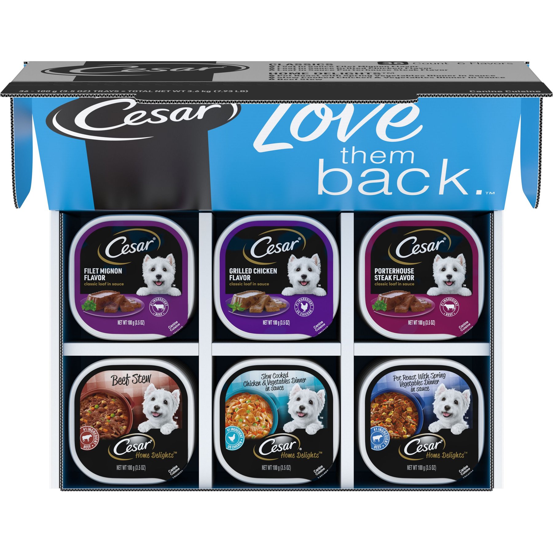 Cesar Home Delights & Classic Loaf in Sauce Variety Pack Small Breed Adult Wet Dog Food Trays