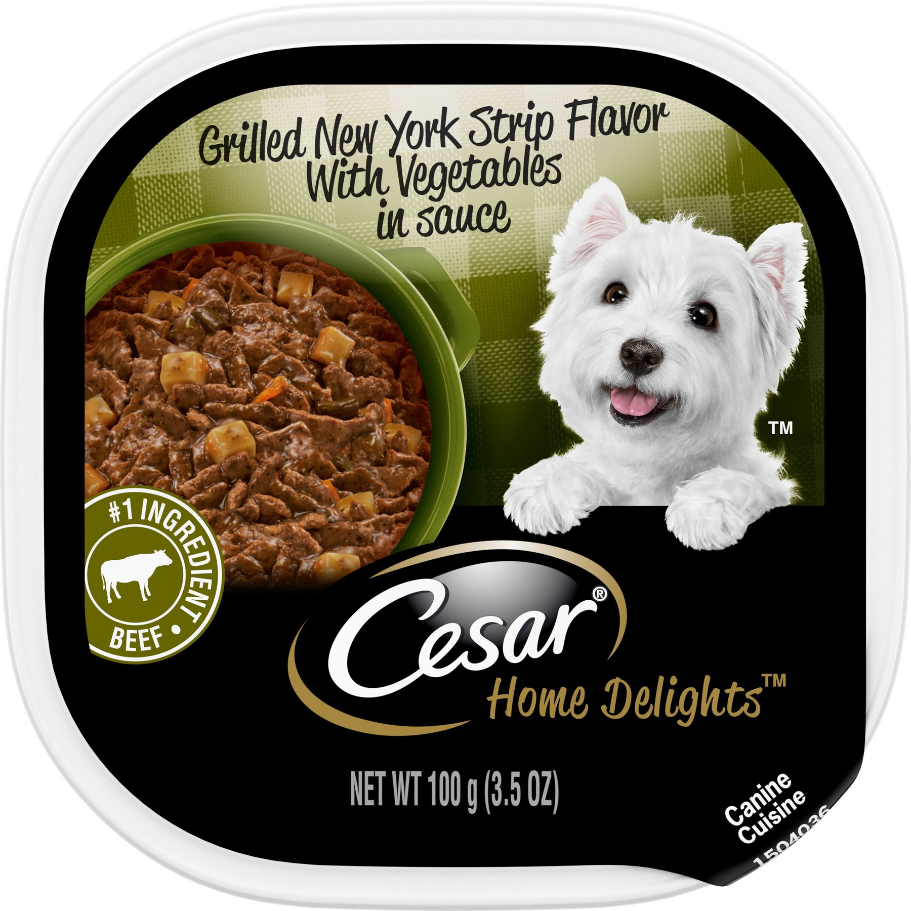 Cesar Home Delights Grilled New York Strip Flavor with Vegetables in Sauce Small Breed Adult Wet Dog Food