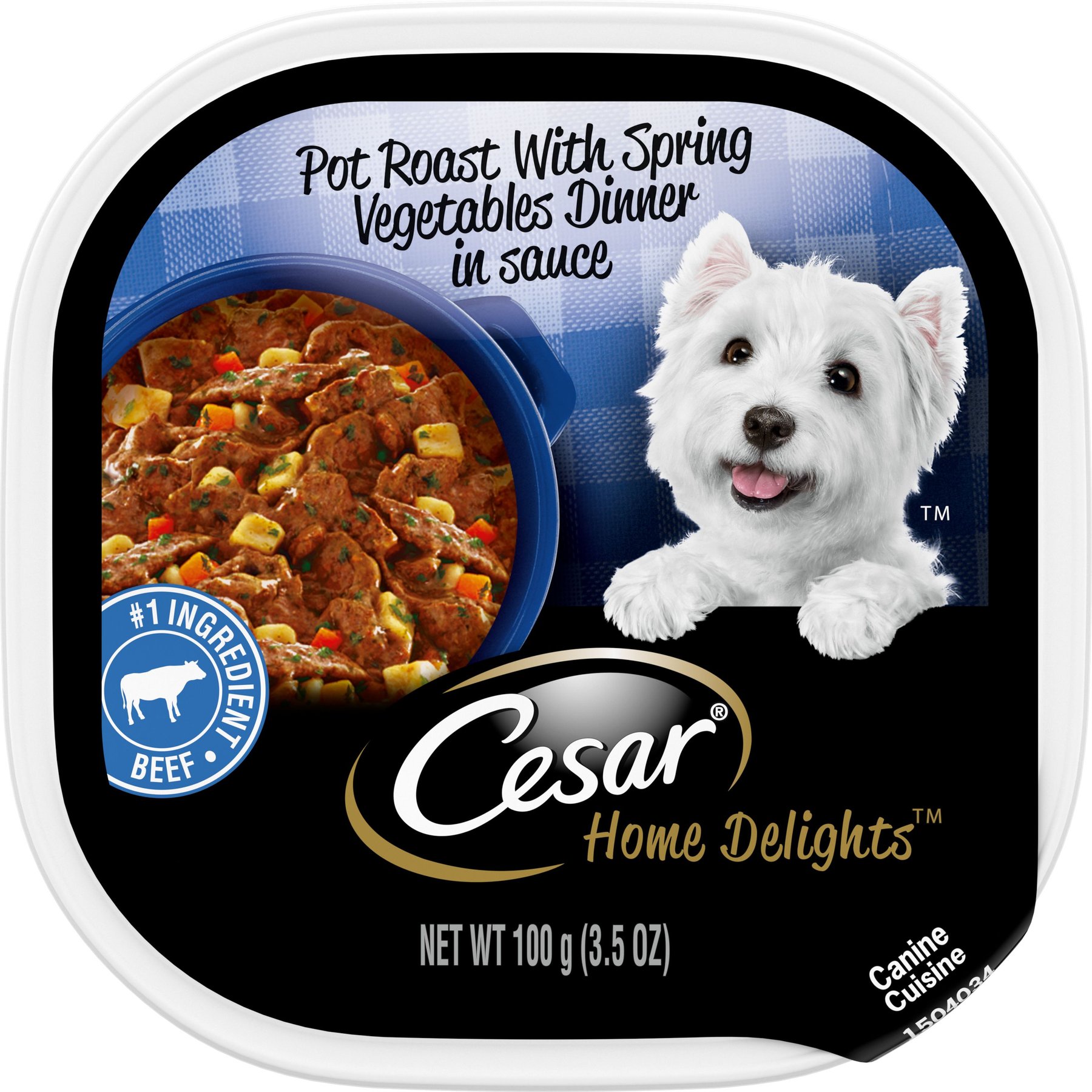 Cesar Home Delights Pot Roast with Spring Vegetables Dinner in Sauce Small Breed Adult Wet Dog Food, 3.5-oz tray, case of 24