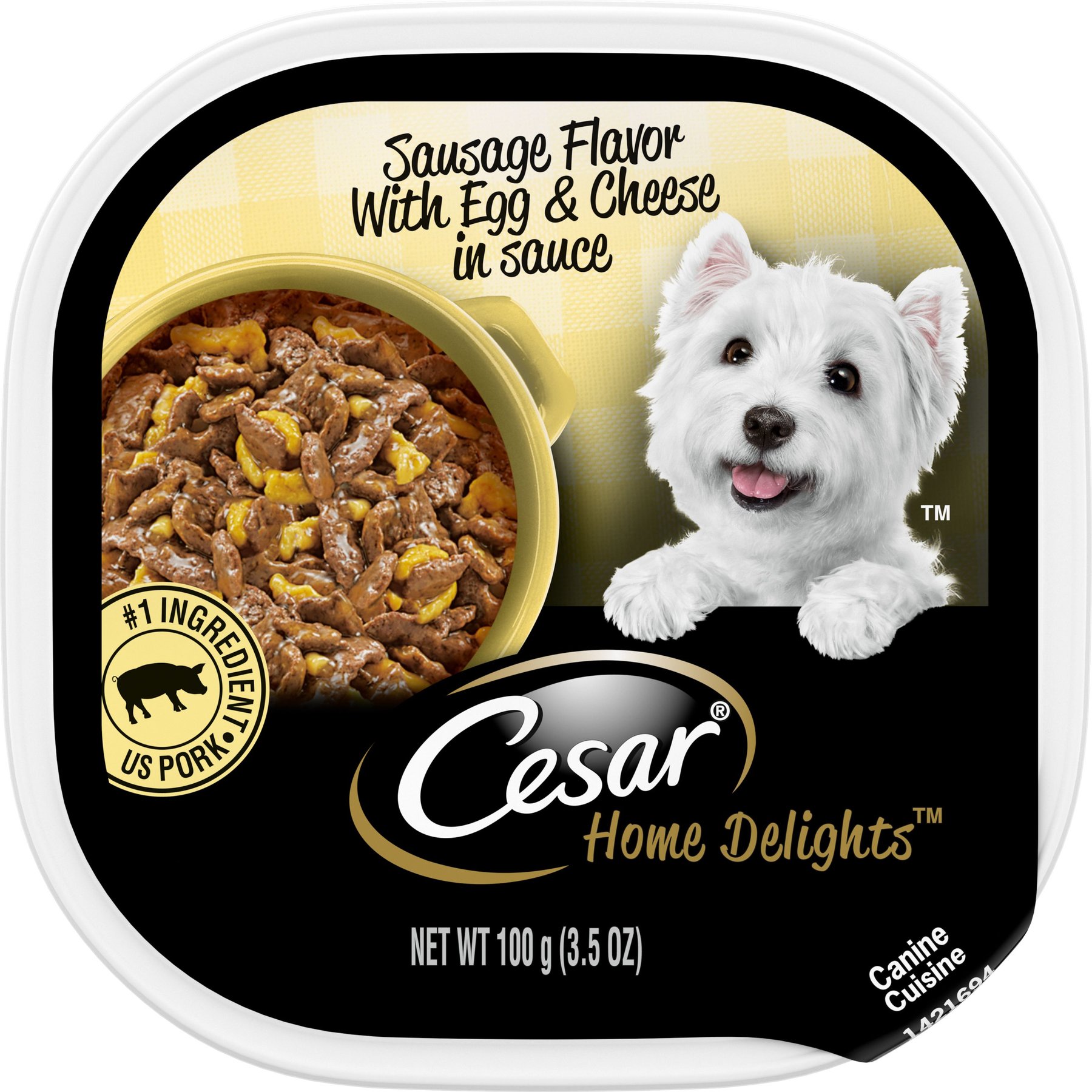 Cesar Home Delights Sausage Flavor with Egg & Cheese in Gravy Small Breed Adult Wet Dog Food Trays