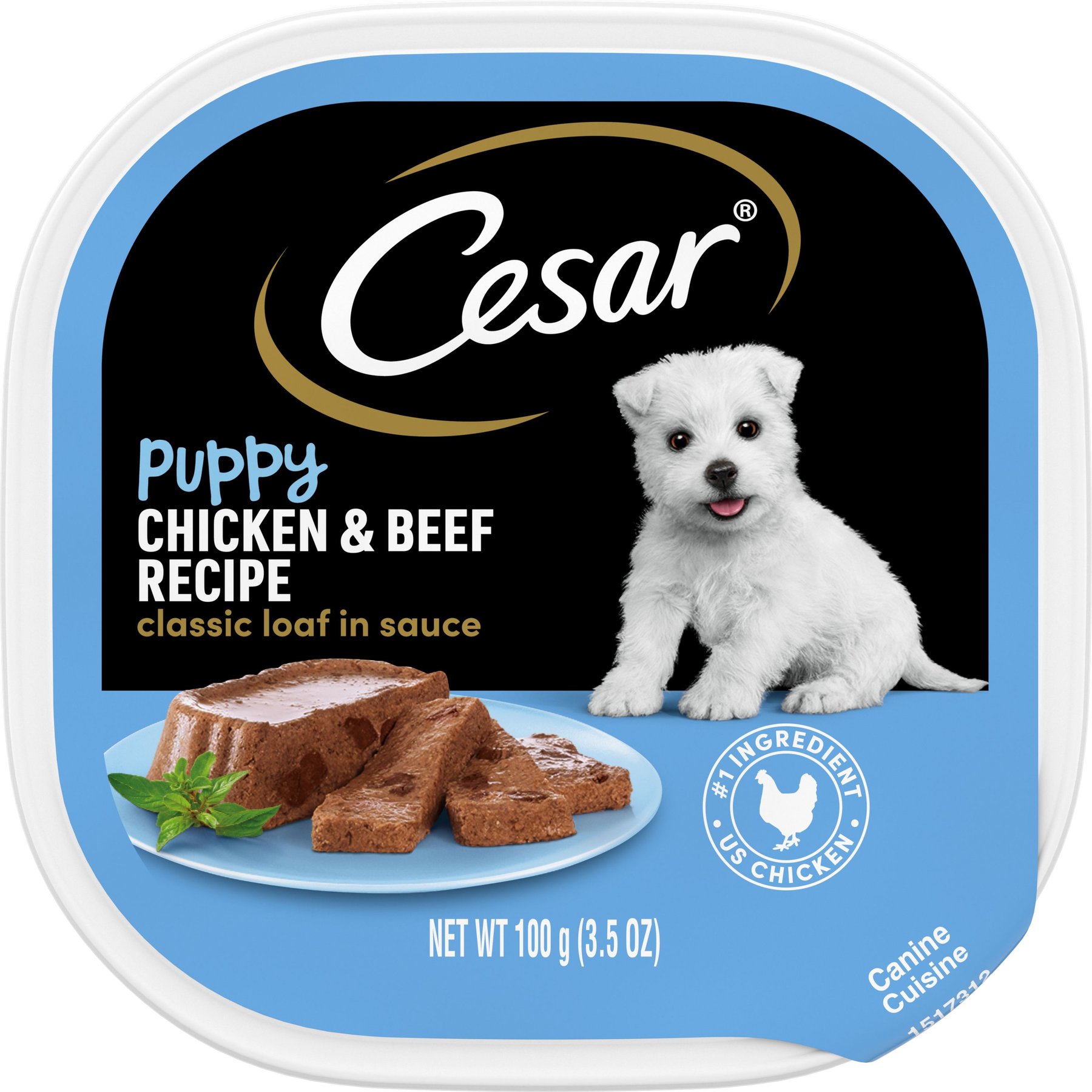 Cesar Puppy Classic Loaf in Sauce Chicken & Beef Recipe Small Breed Wet Dog Food Trays