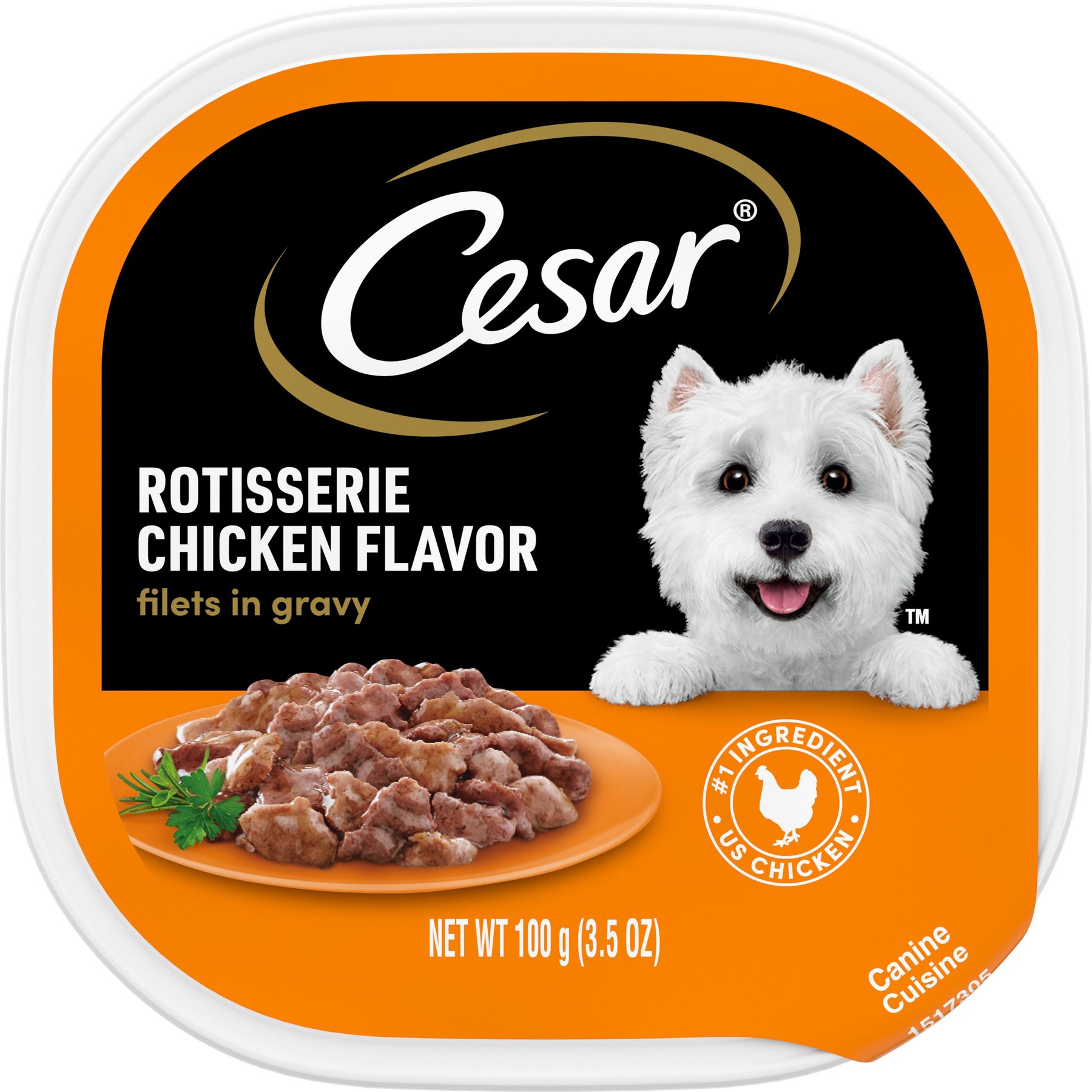 Cesar Rotisserie Chicken Flavor Filets in Gravy Small Breed Adult Wet Dog Food Trays