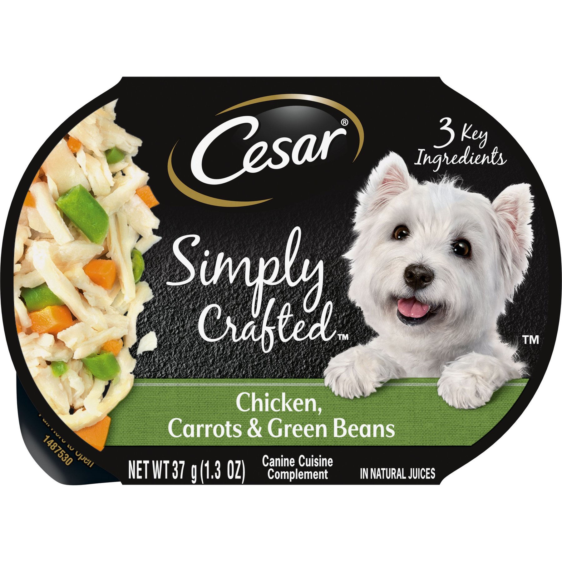 Cesar Simply Crafted Chicken, Carrots & Green Beans Limited-Ingredient Wet Dog Food Topper