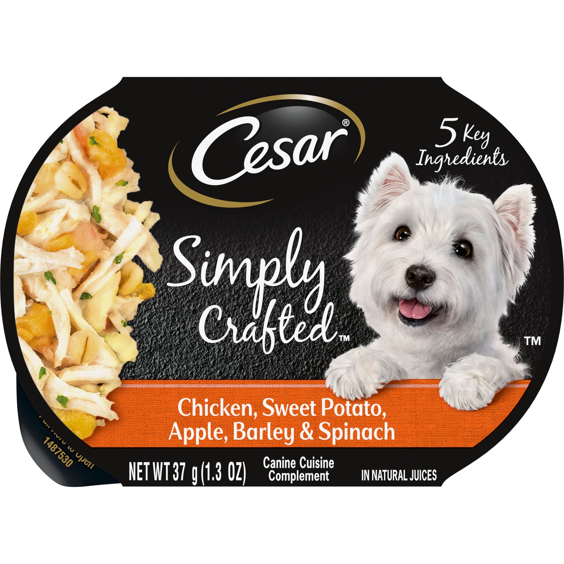 Cesar Simply Crafted Chicken, Sweet Potato, Apple, Barley & Spinach Limited-Ingredient Adult Wet Dog Food Topper