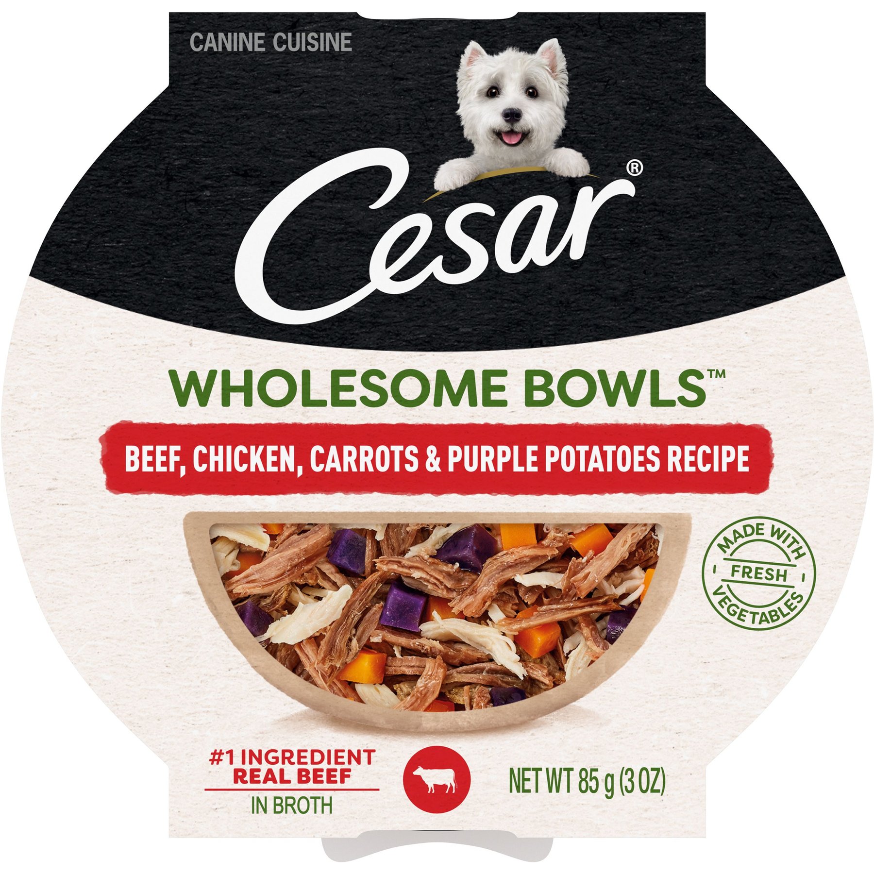 Cesar Wholesome Bowls Beef, Chicken, Potatoes & Carrots Recipe Small Breed Adult Wet Dog Food