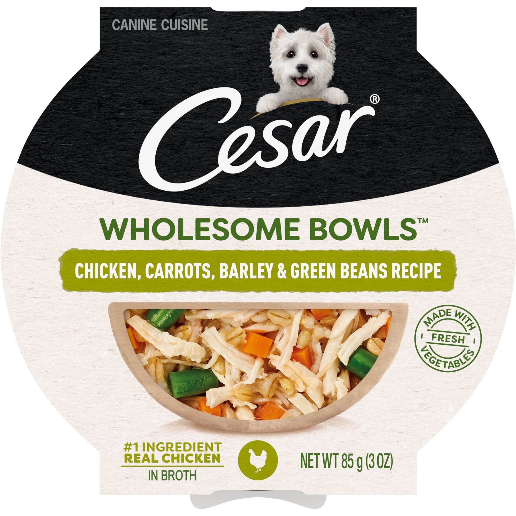Cesar Wholesome Bowls Chicken, Carrots, Barley & Green Beans Recipe Small Breed Adult Wet Dog Food