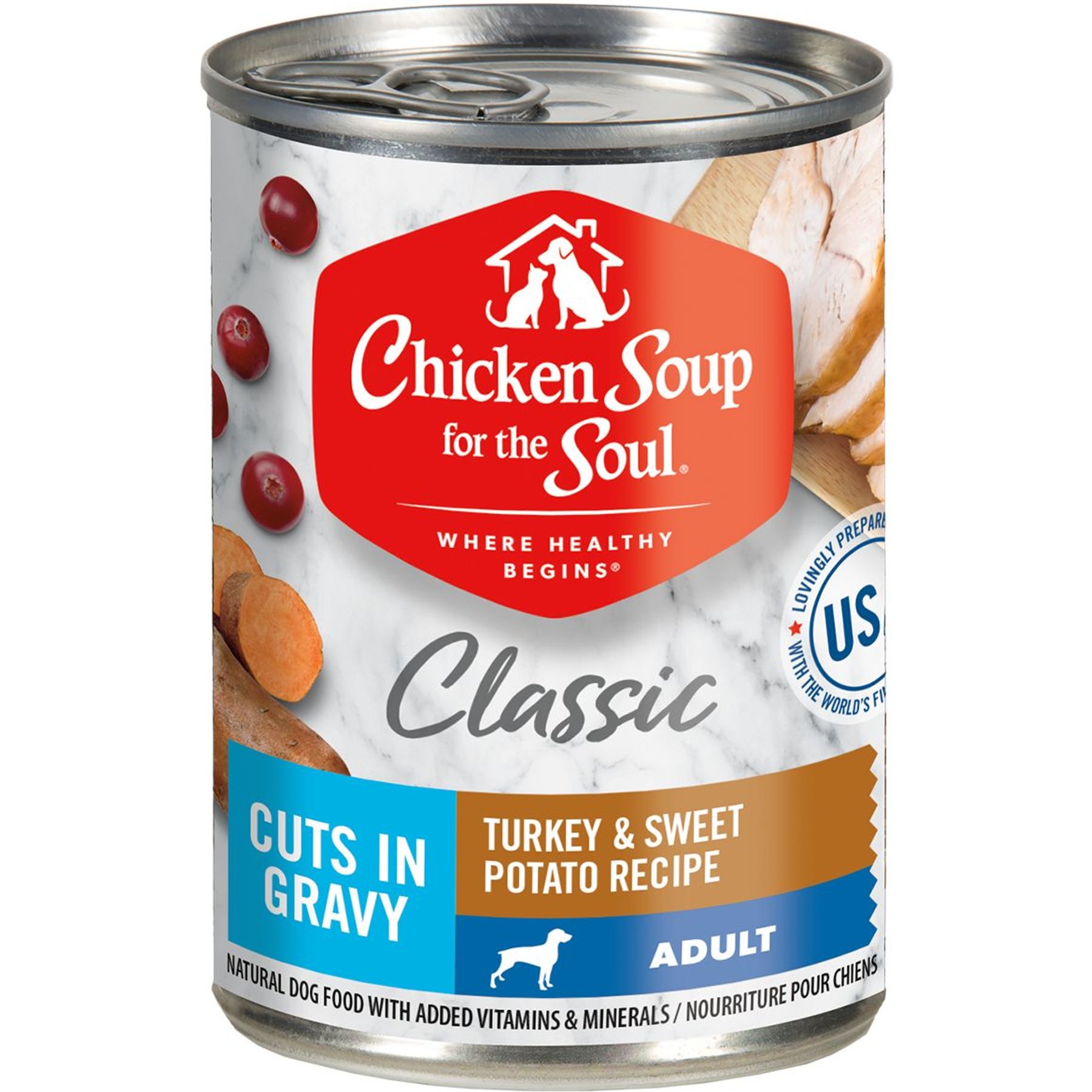Chicken Soup for the Soul Classic Cuts in Gravy Turkey & Sweet Potato Recipe Adult Dog Food
