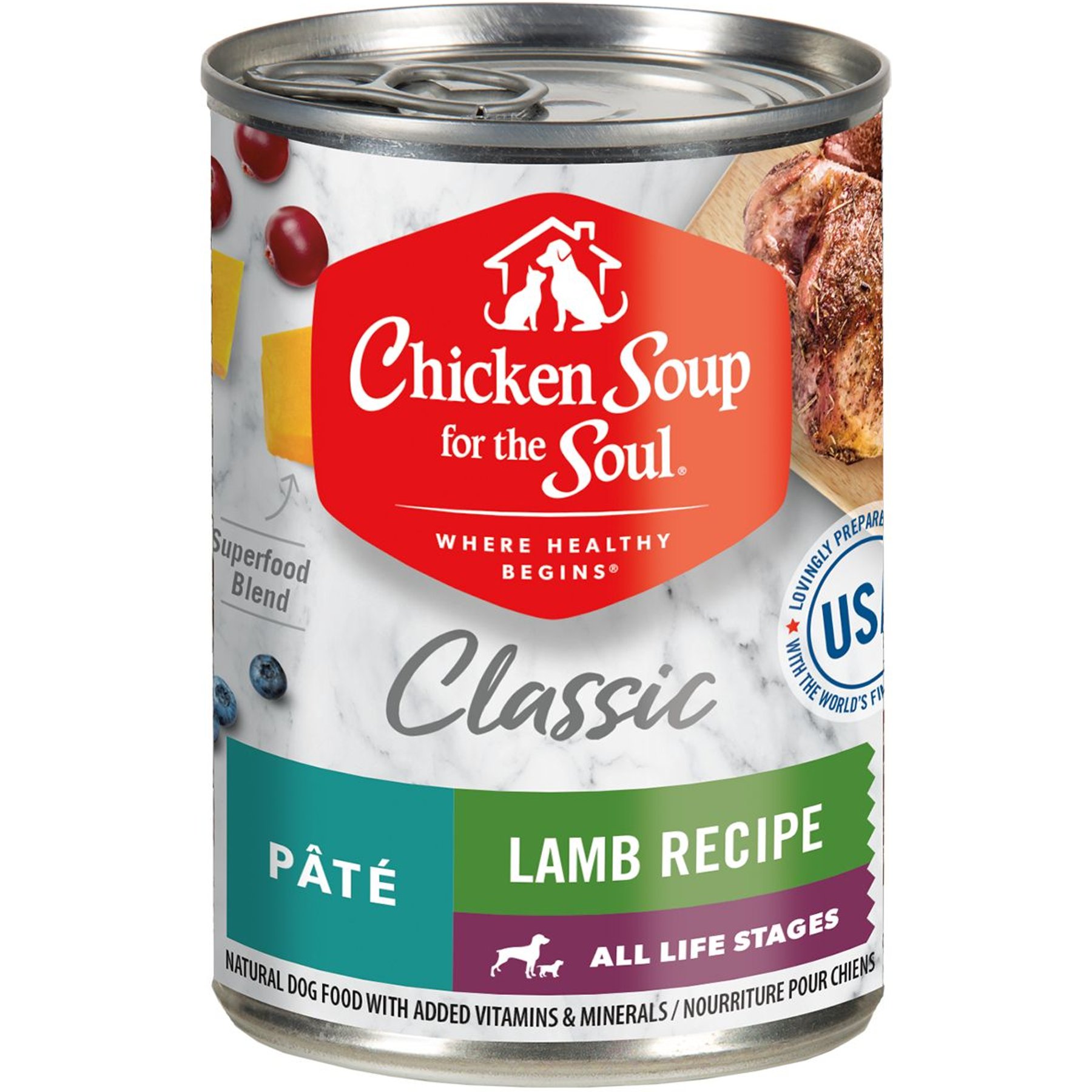 Chicken Soup for the Soul Classic Lamb Recipe Pate Canned Dog Food