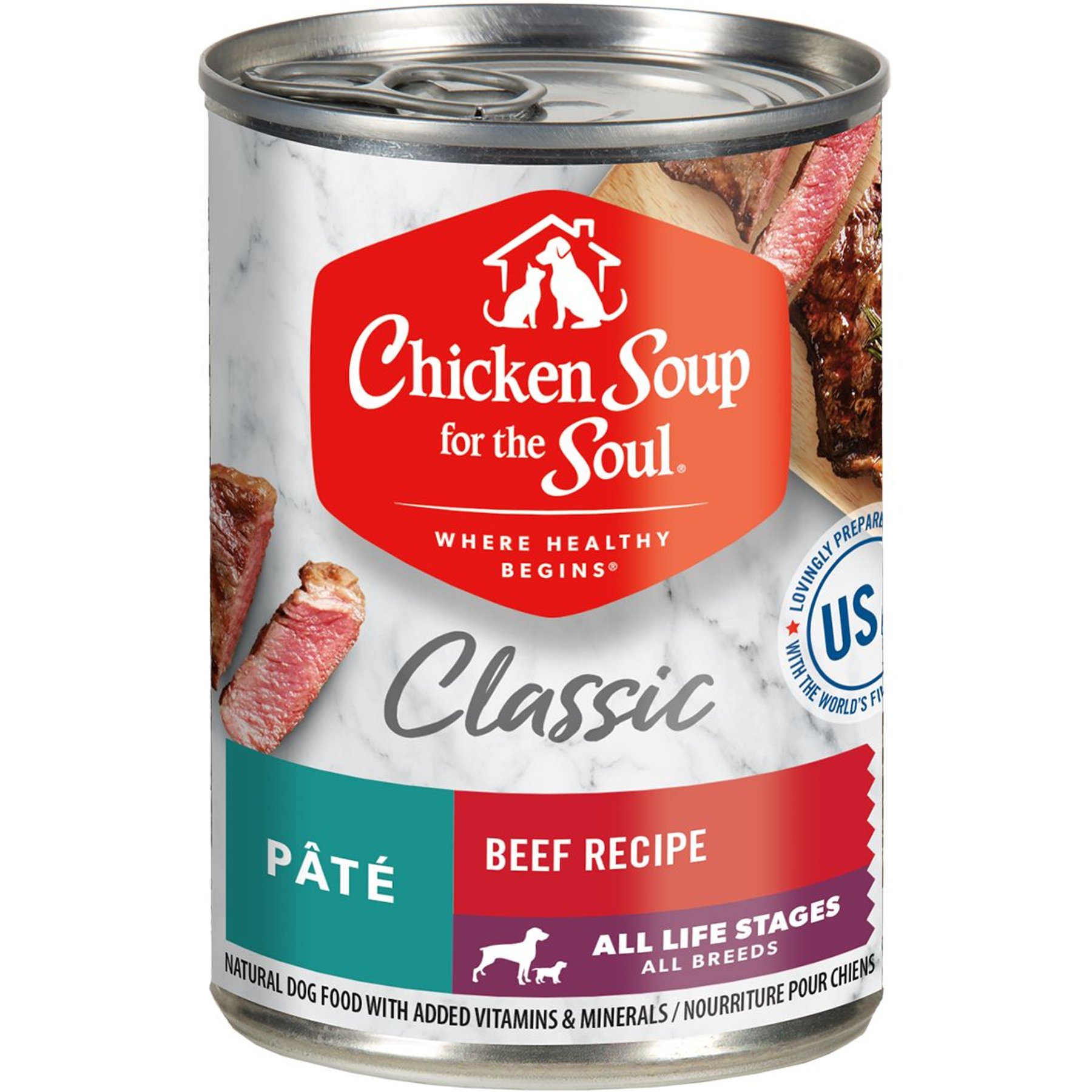 Chicken Soup for the Soul Classic Pate Beef Recipe Canned Dog Food