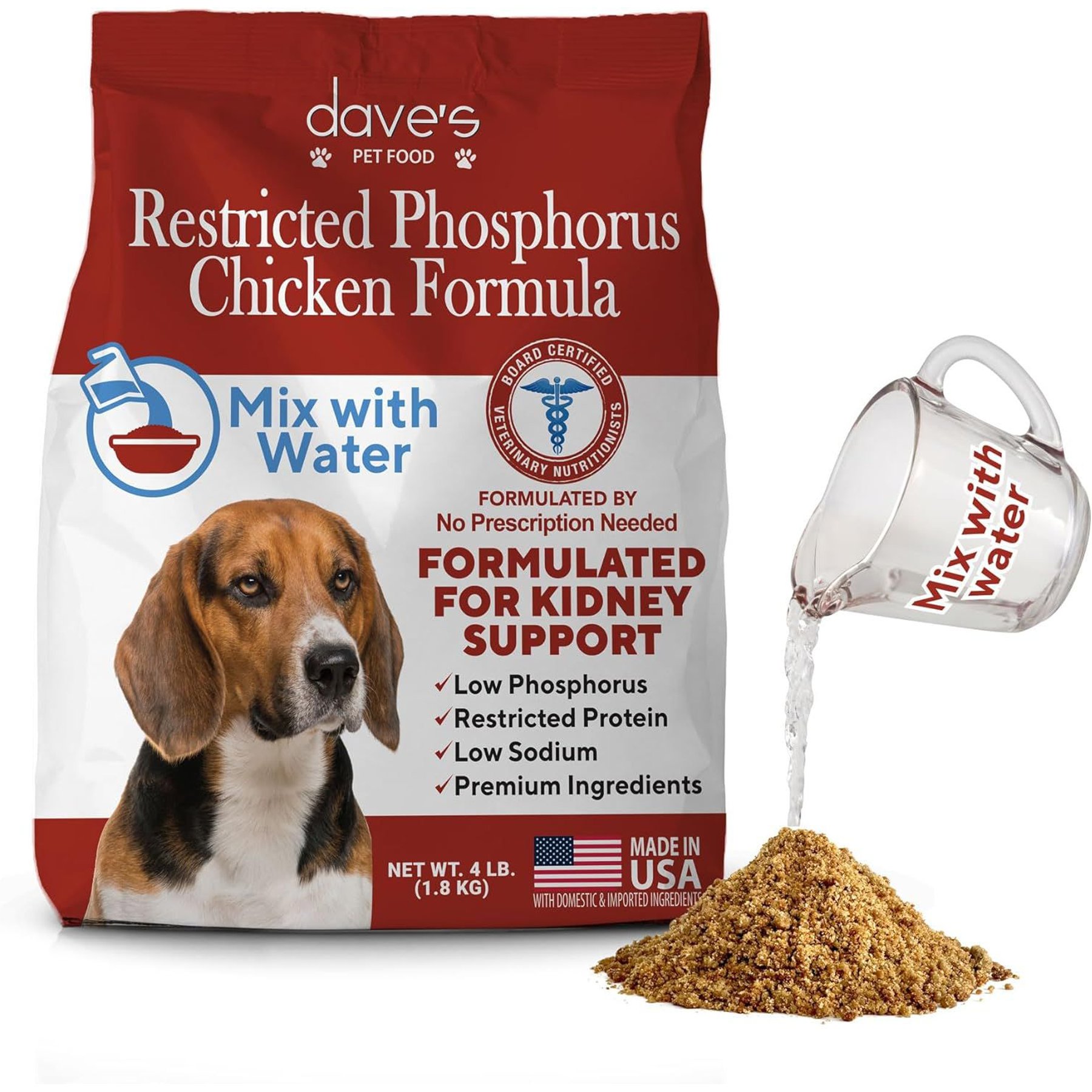 Dave's Pet Food Restricted Phosphorus Chicken Formula Kidney Support Crumble Dog Food