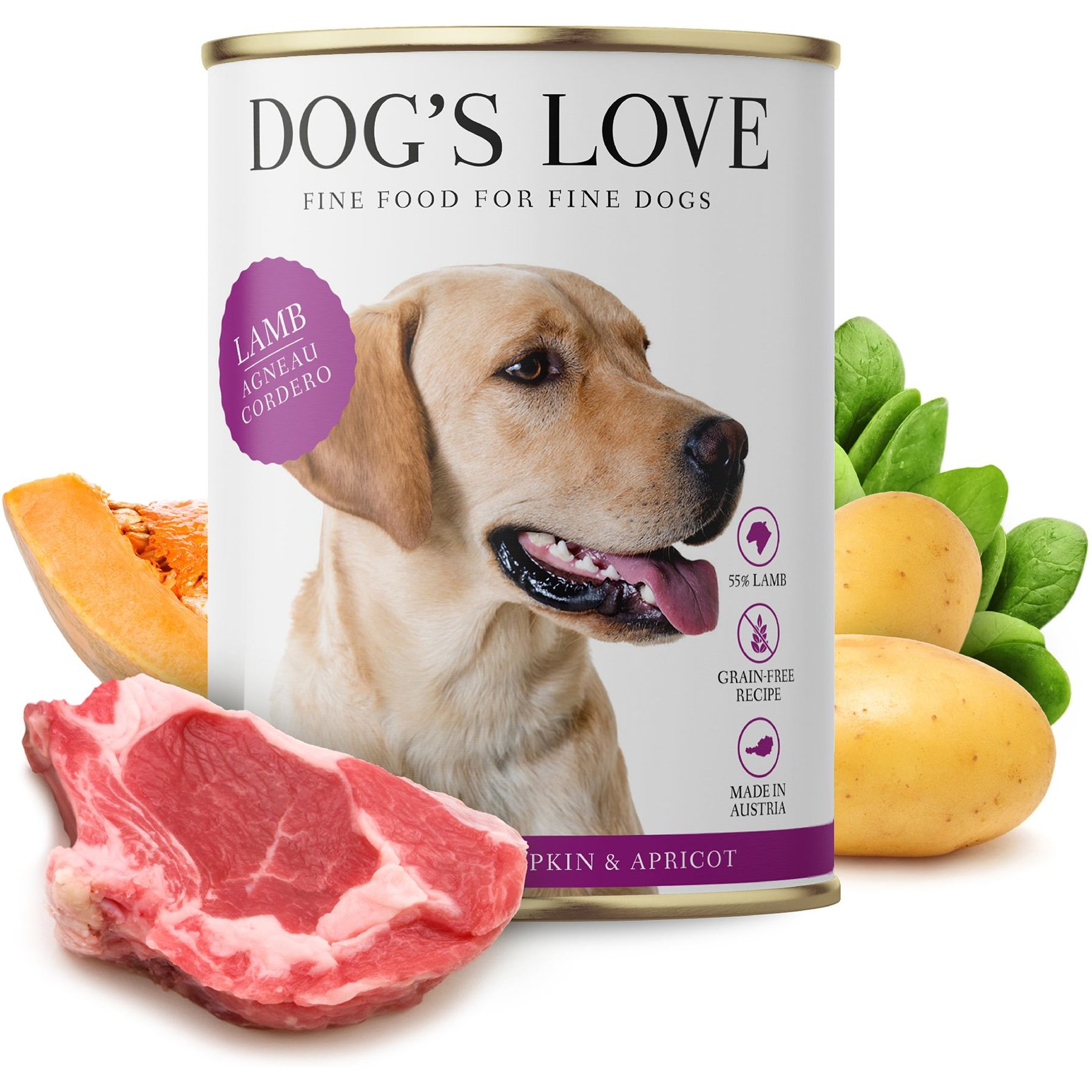 Dog's Love Super Premium Natural Single Protein Limited Ingredient Adult Classic Lamb Canned Dog Food, 14.1-oz can, 6 count