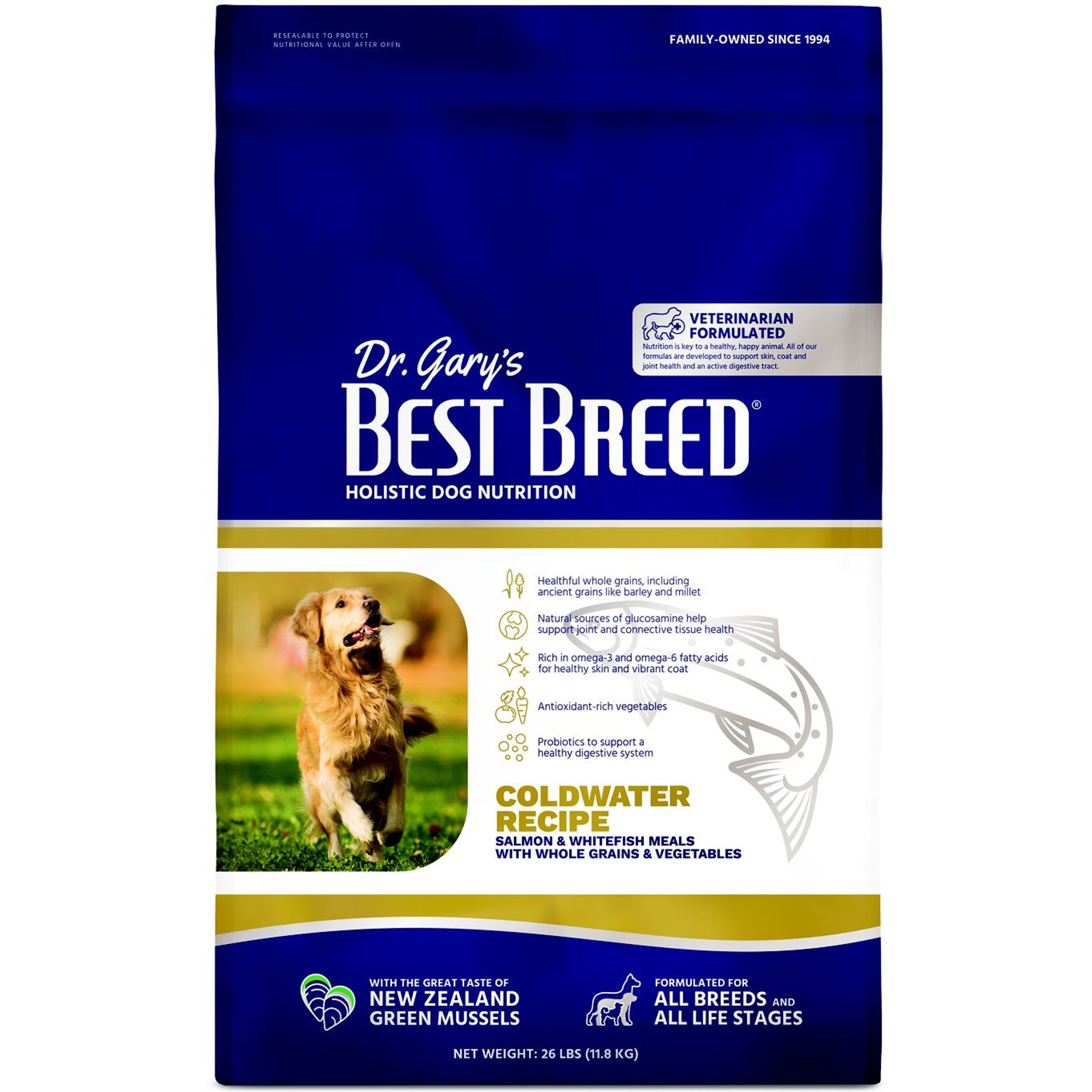 Dr. Gary's Best Breed Coldwater Recipe Salmon & Whitefish Meals Dry Dog Food