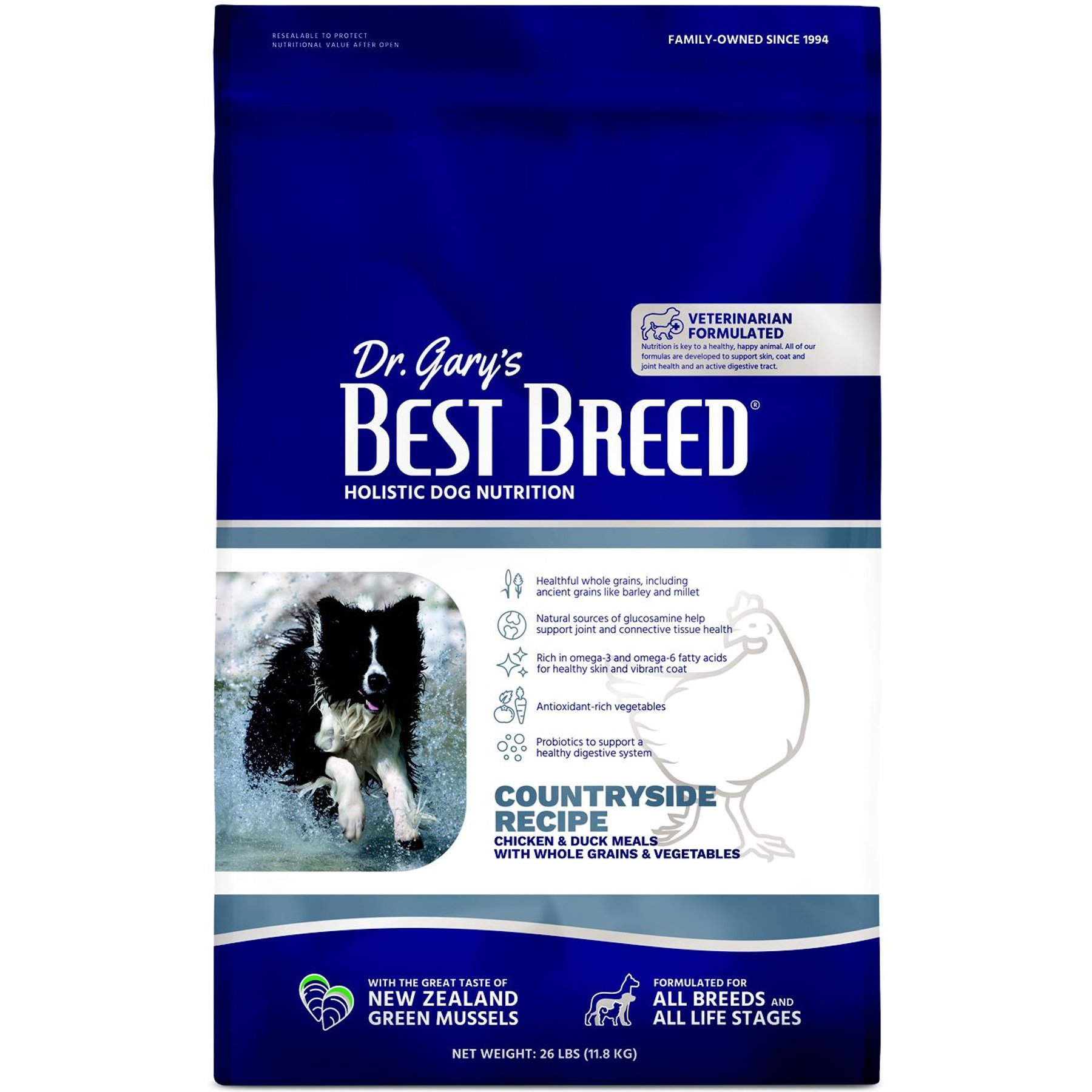 Dr. Gary's Best Breed Countryside Recipe Chicken & Duck Meals Dry Dog Food