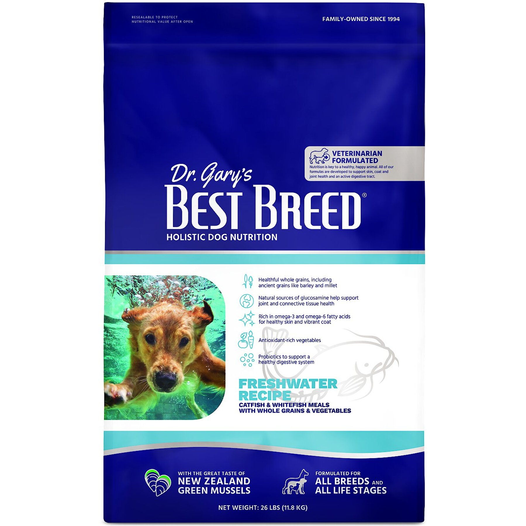 Dr. Gary's Best Breed Freshwater Recipe Catfish & Whitefish Meals Dry Dog Food