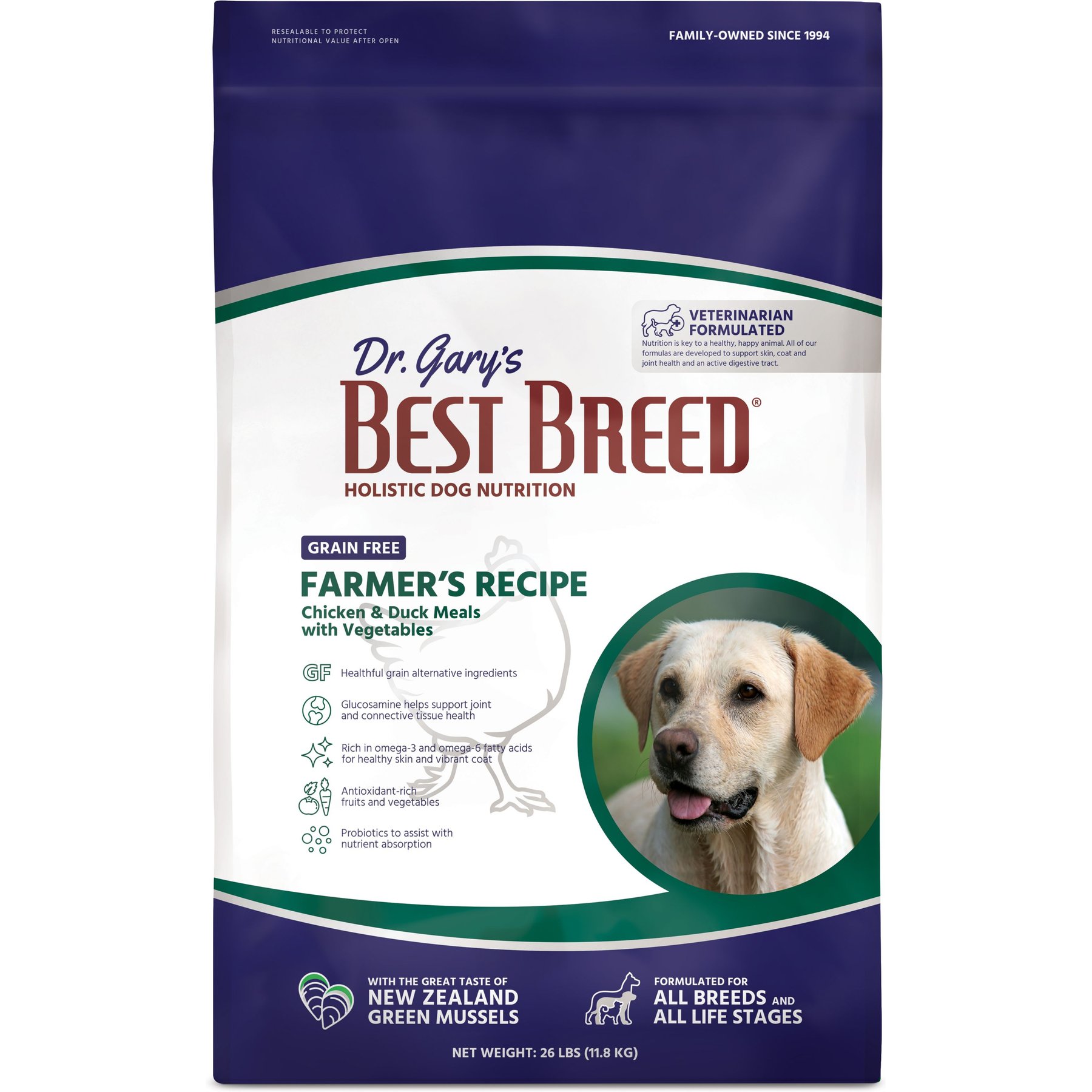 Dr. Gary's Best Breed Holistic Grain-Free Farmer's Chicken with Fruits & Vegetables Dry Dog Food
