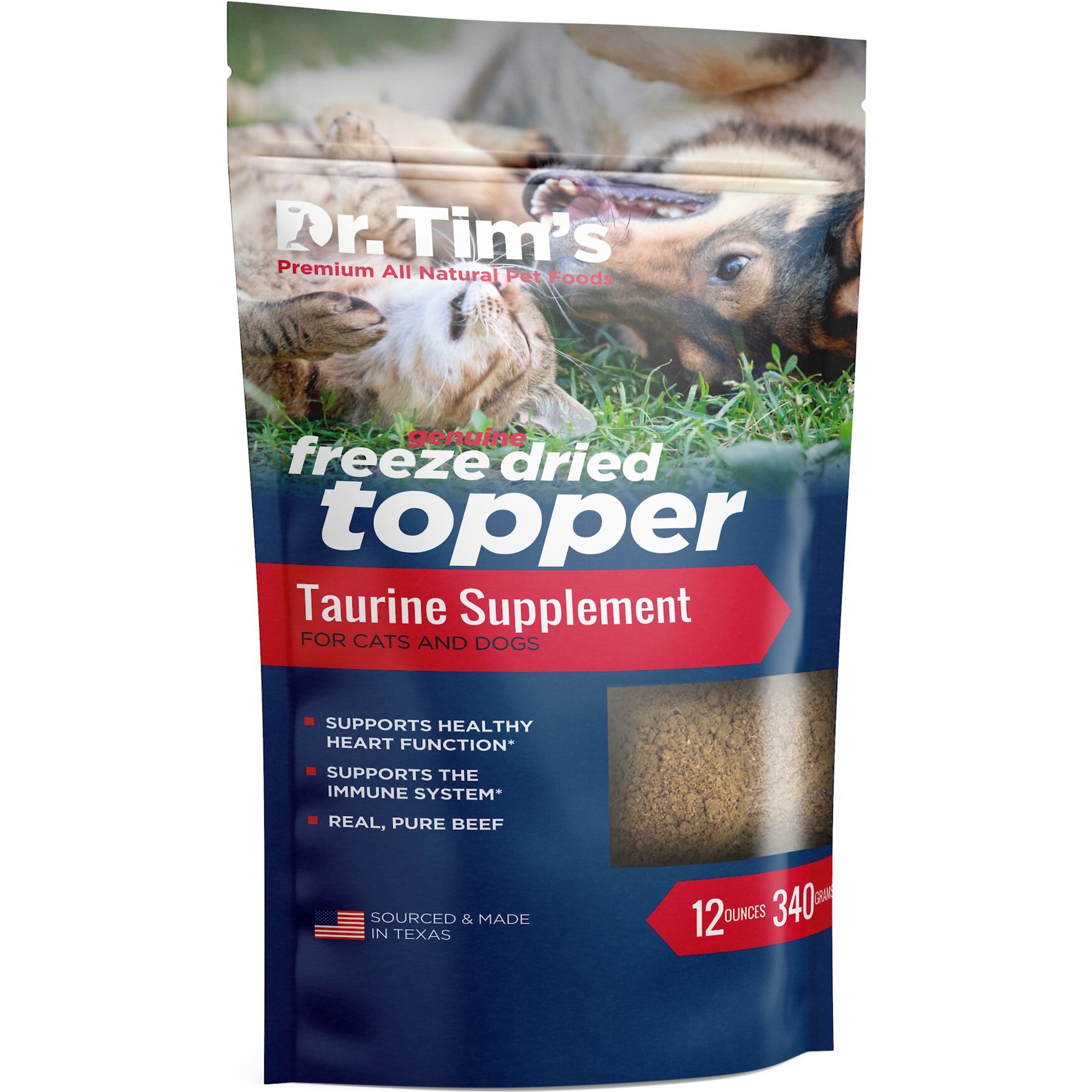 Dr. Tim's Beef Taurine Supplement Freeze-Dried Dog & Cat Food Topper