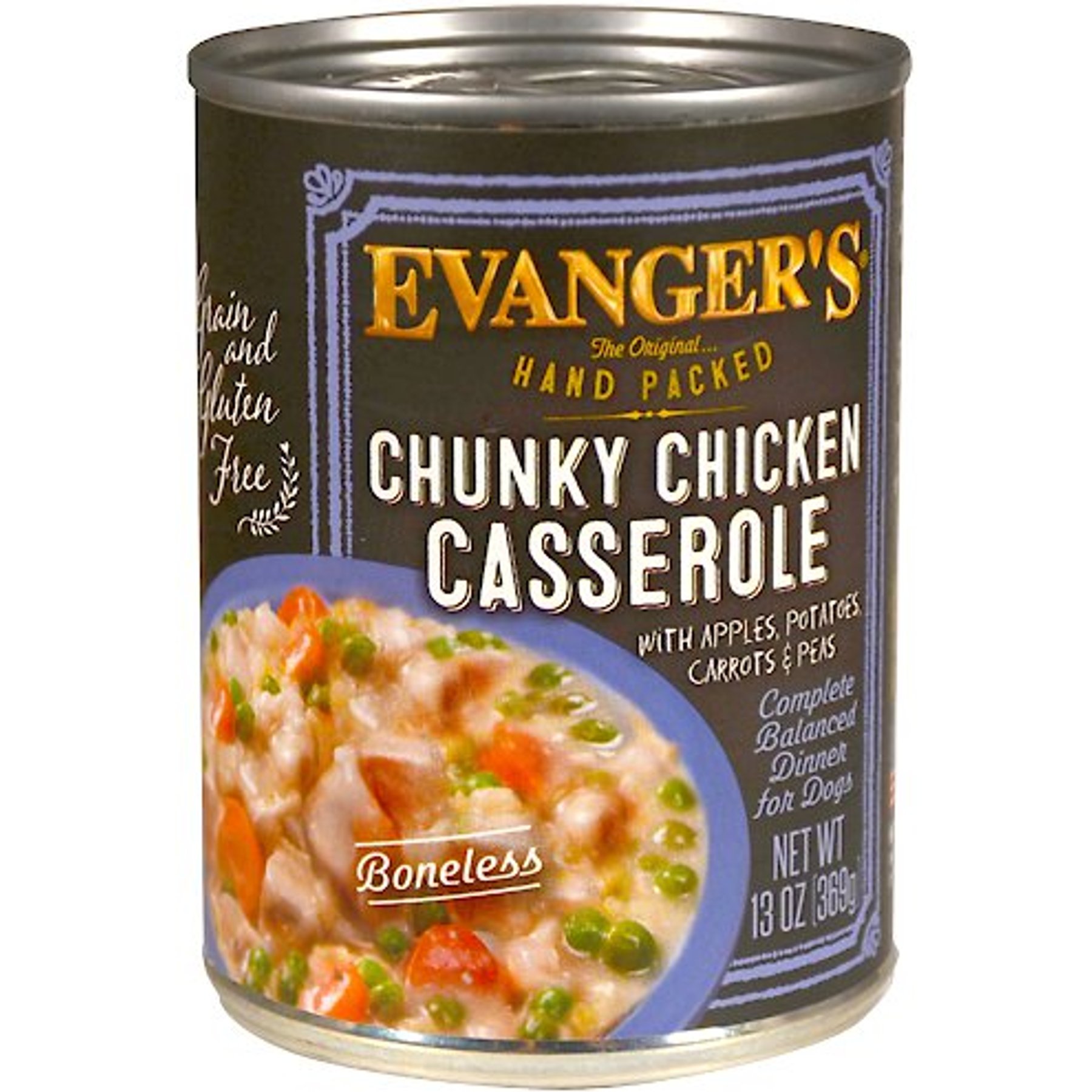 Evanger's Evanger's Grain-Free Hand Packed Chunky Chicken Casserole Dinner Canned Dog Food dog food package