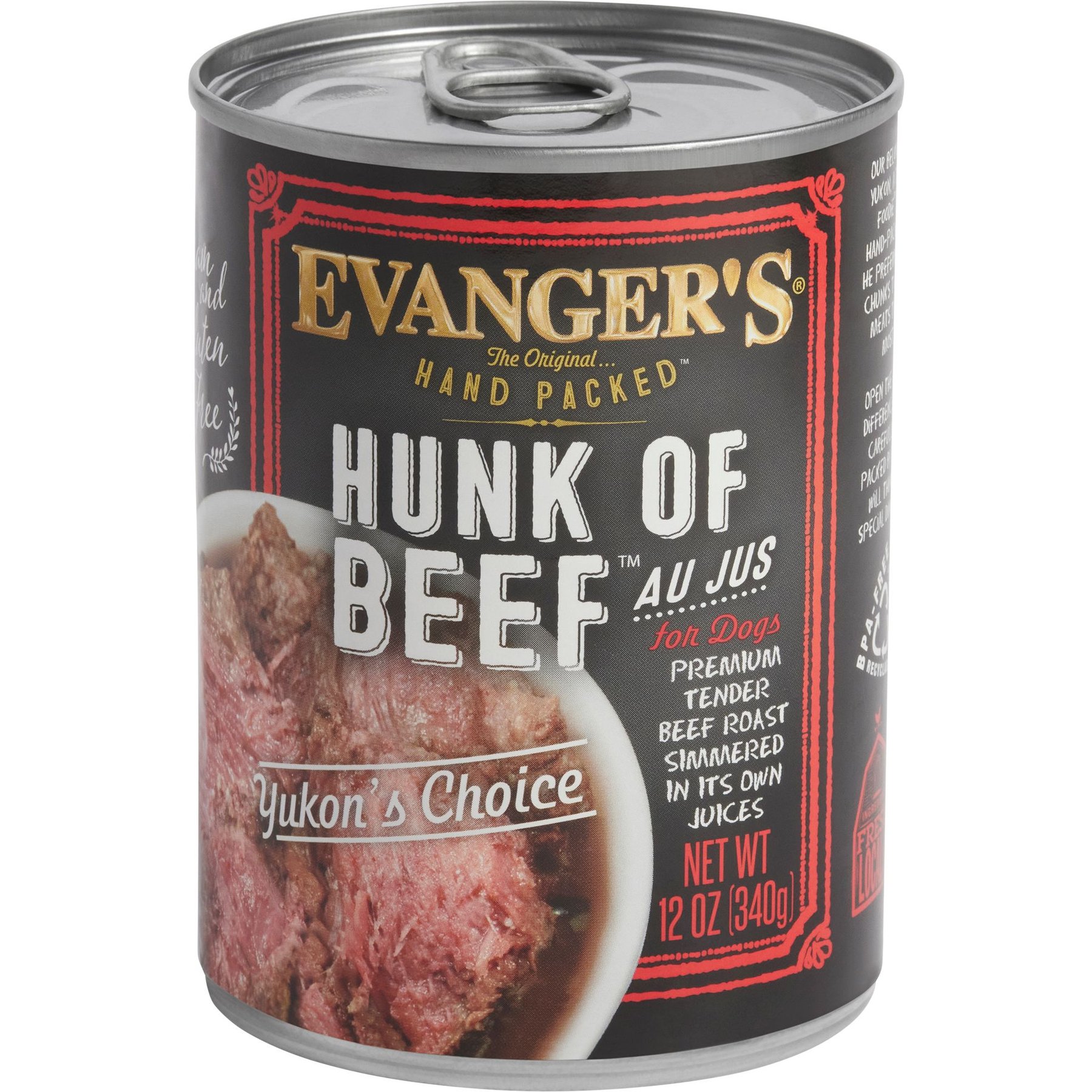 Evanger's Grain-Free Hand Packed Hunk of Beef Canned Dog Food