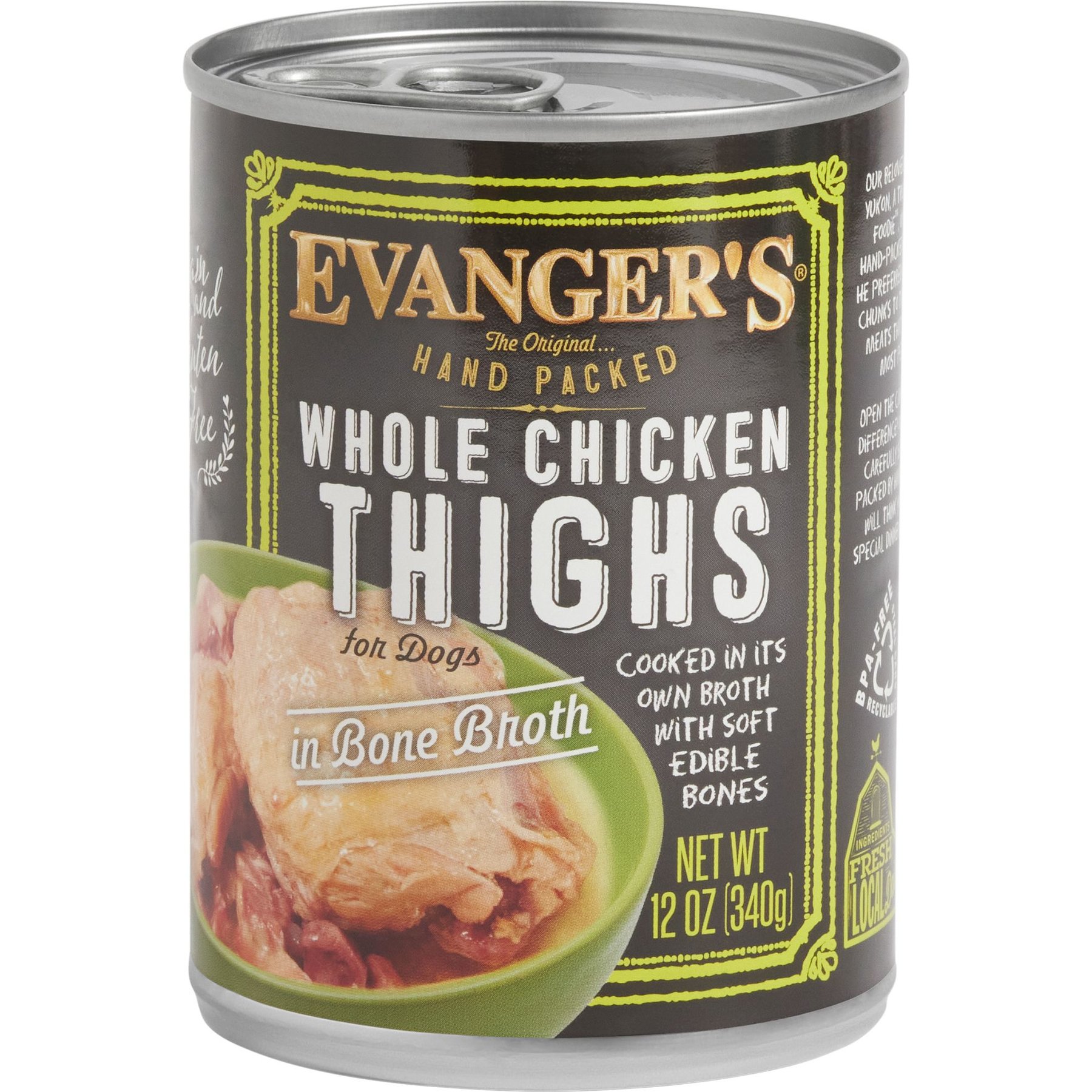Evanger's Grain-Free Hand Packed Whole Chicken Thighs Canned Dog Food