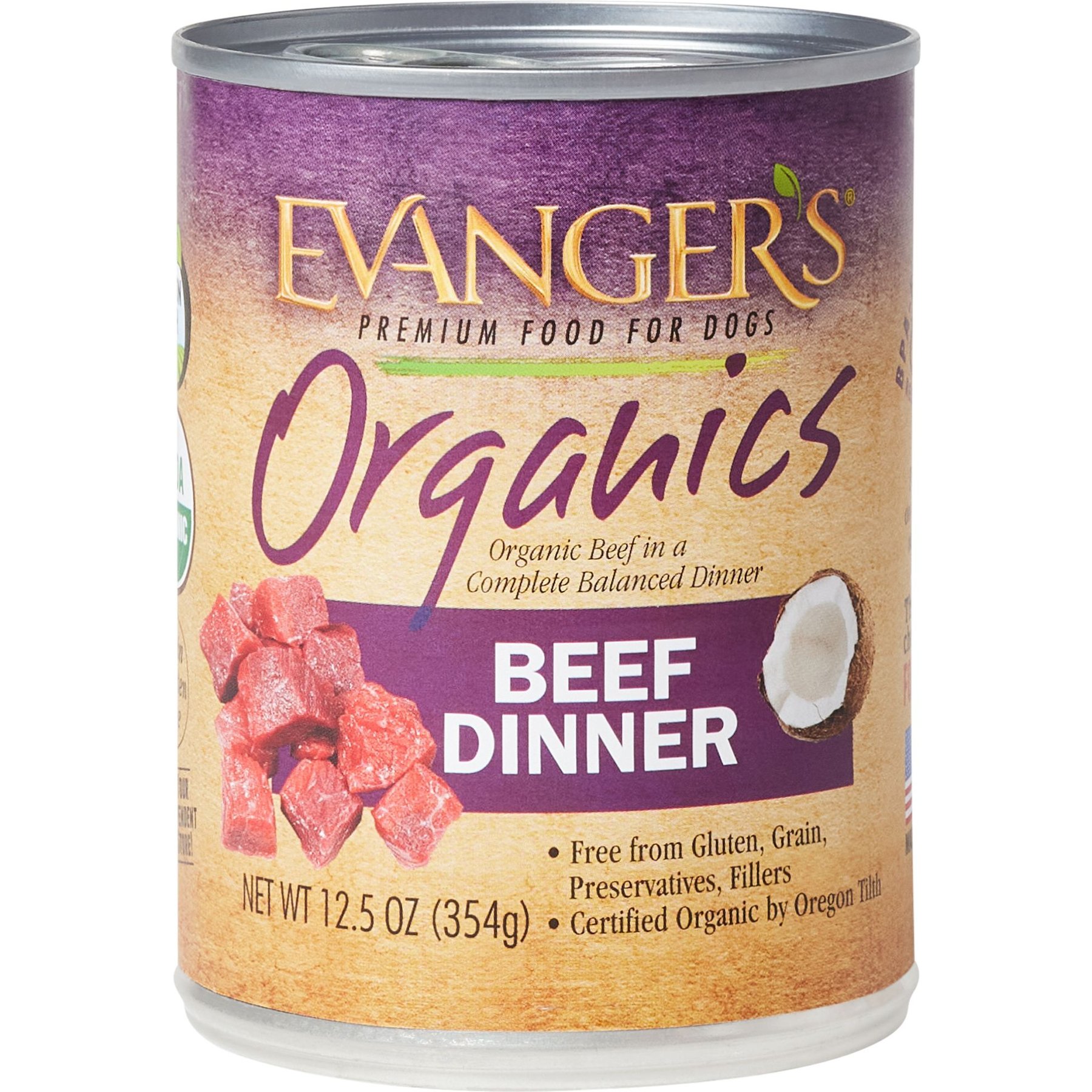 Evanger's Organics Beef Dinner Grain-Free Canned Dog Food