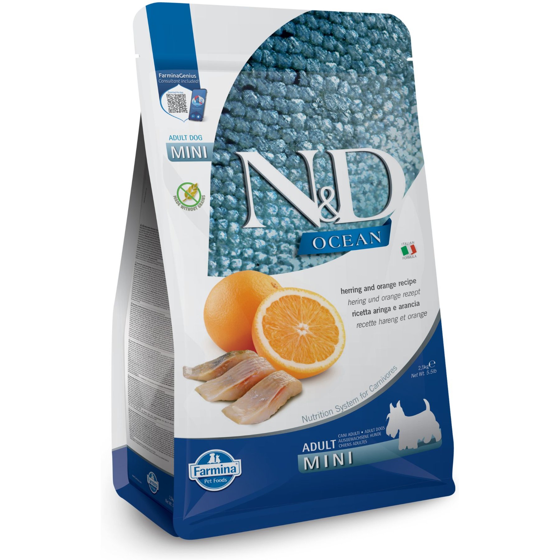 Farmina Natural & Delicious Wild Herring Grain-Free Mini Breed Formula Dry Dog Food