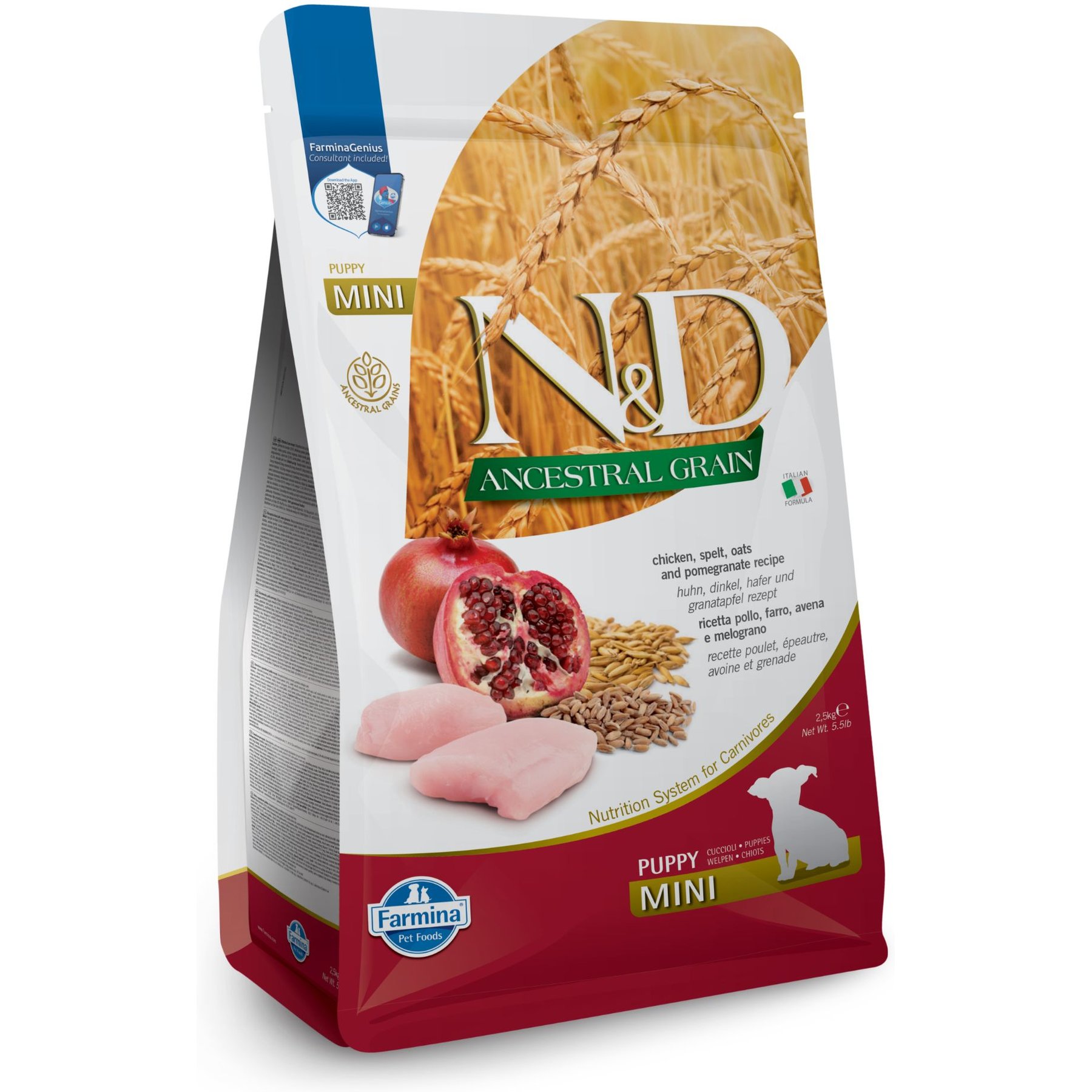 Farmina N&D Ancestral Grain Chicken & Pomegranate Mini Puppy Dry Dog Food