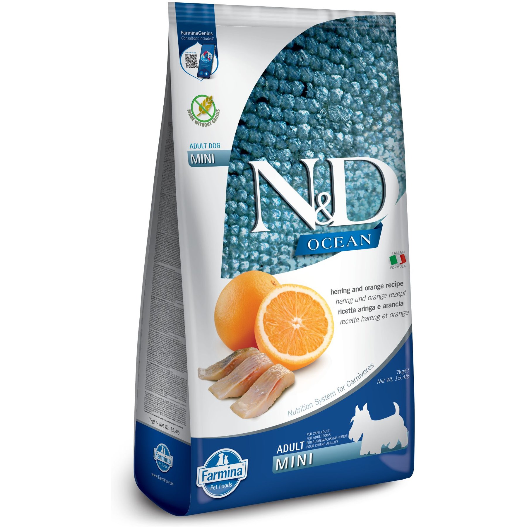 Farmina N&D Ocean Herring & Orange Recipe Adult Mini Dry Dog Food