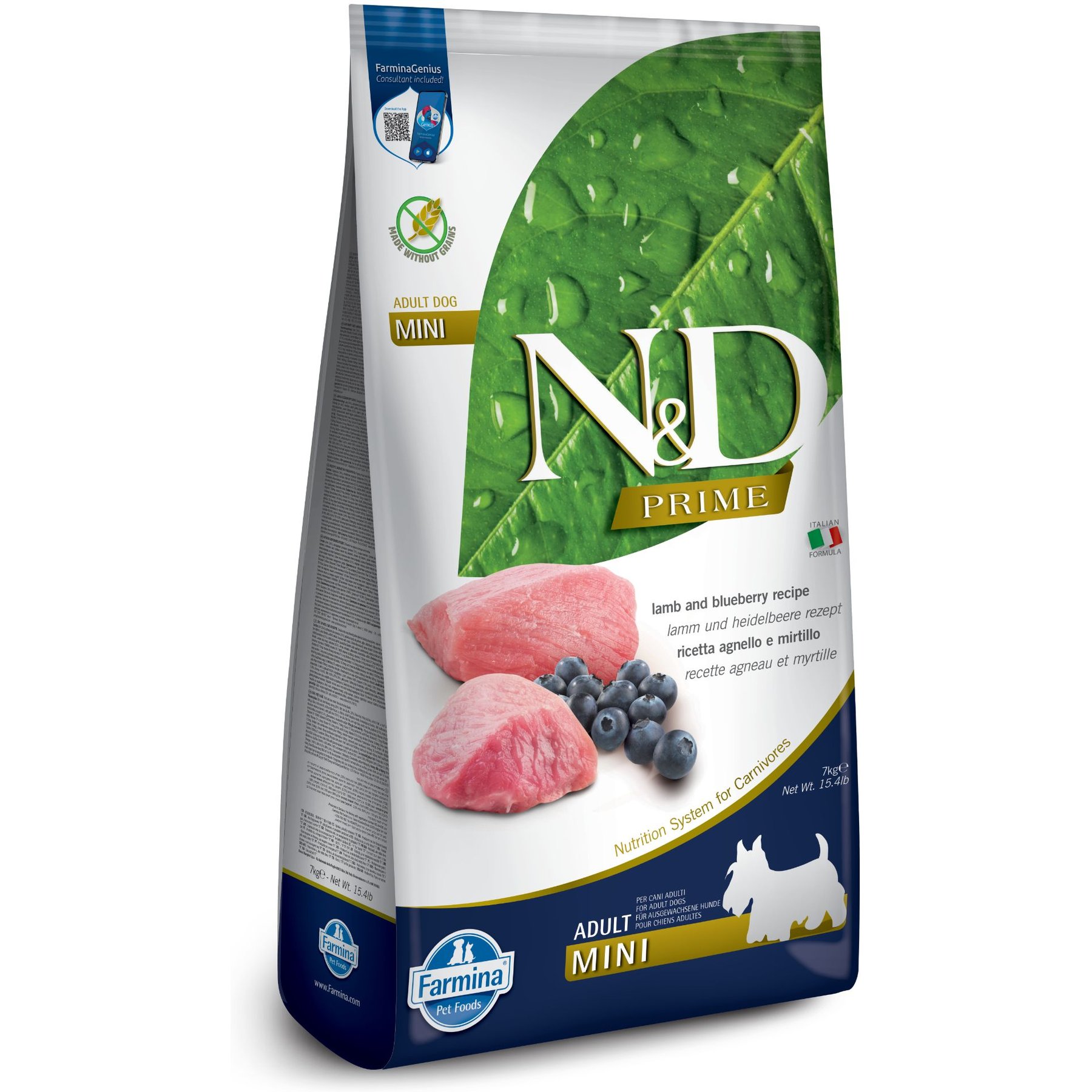 Farmina N&D Prime Lamb & Blueberry Recipe Adult Mini Dry Dog Food