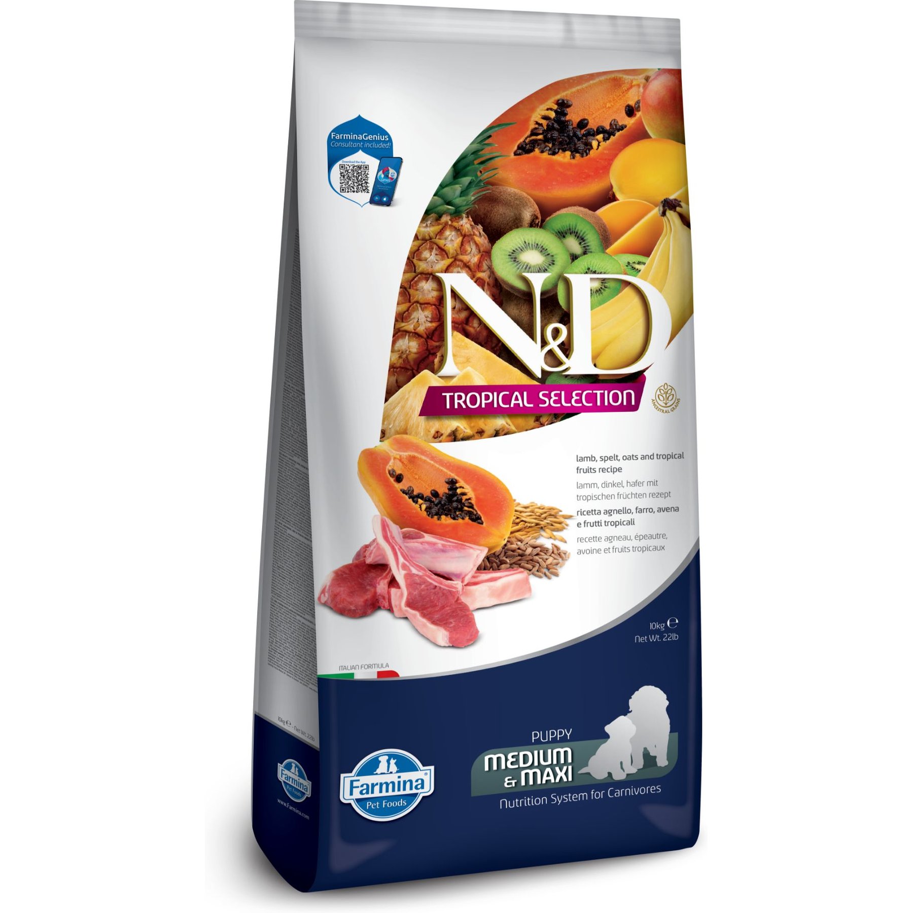 Farmina N&D Tropical Selection Lamb Puppy Medium & Maxi Dry Dog Food