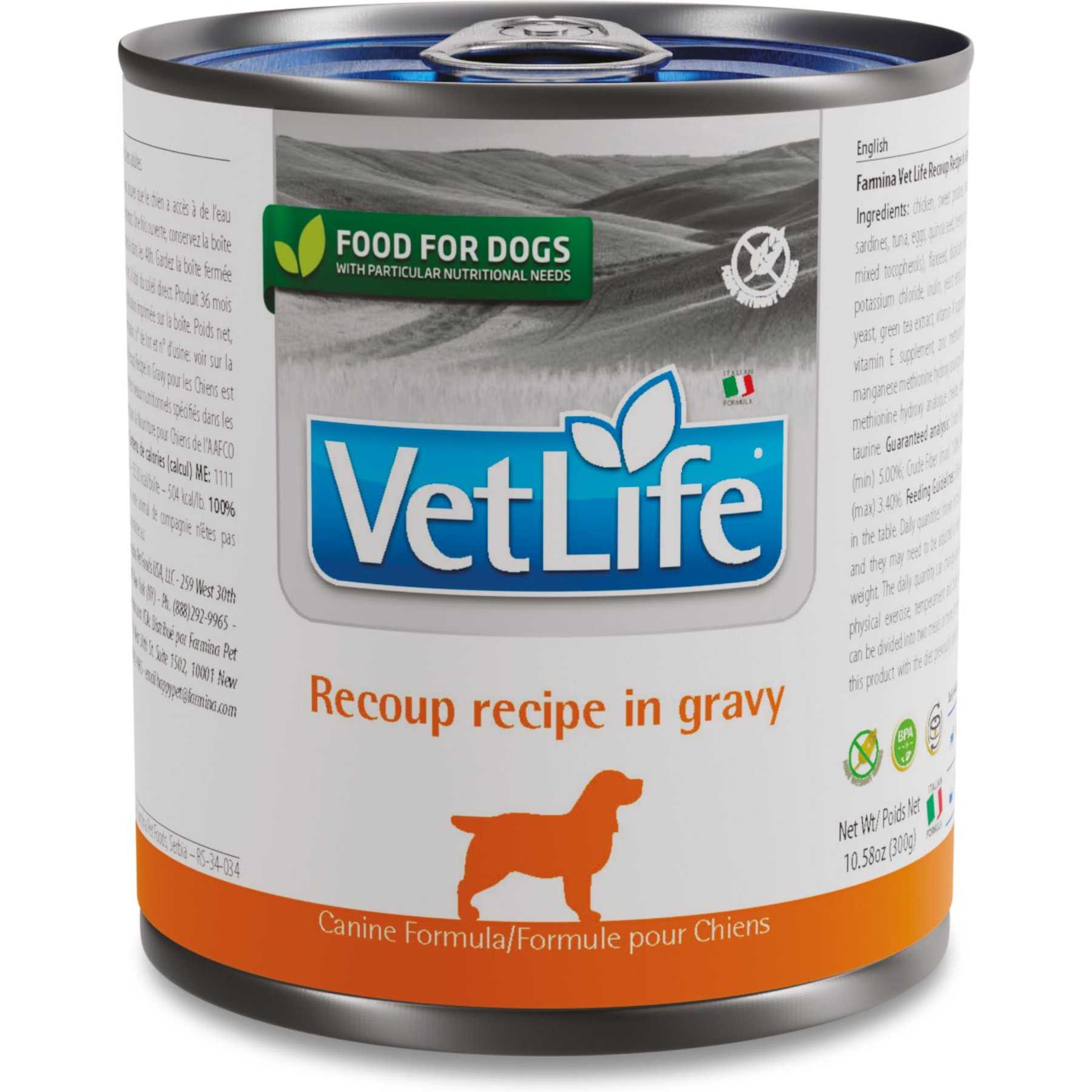 Farmina Vet Life Recoup Recipe in Gravy Wet Dog Food, 10.6-oz can, case of 6