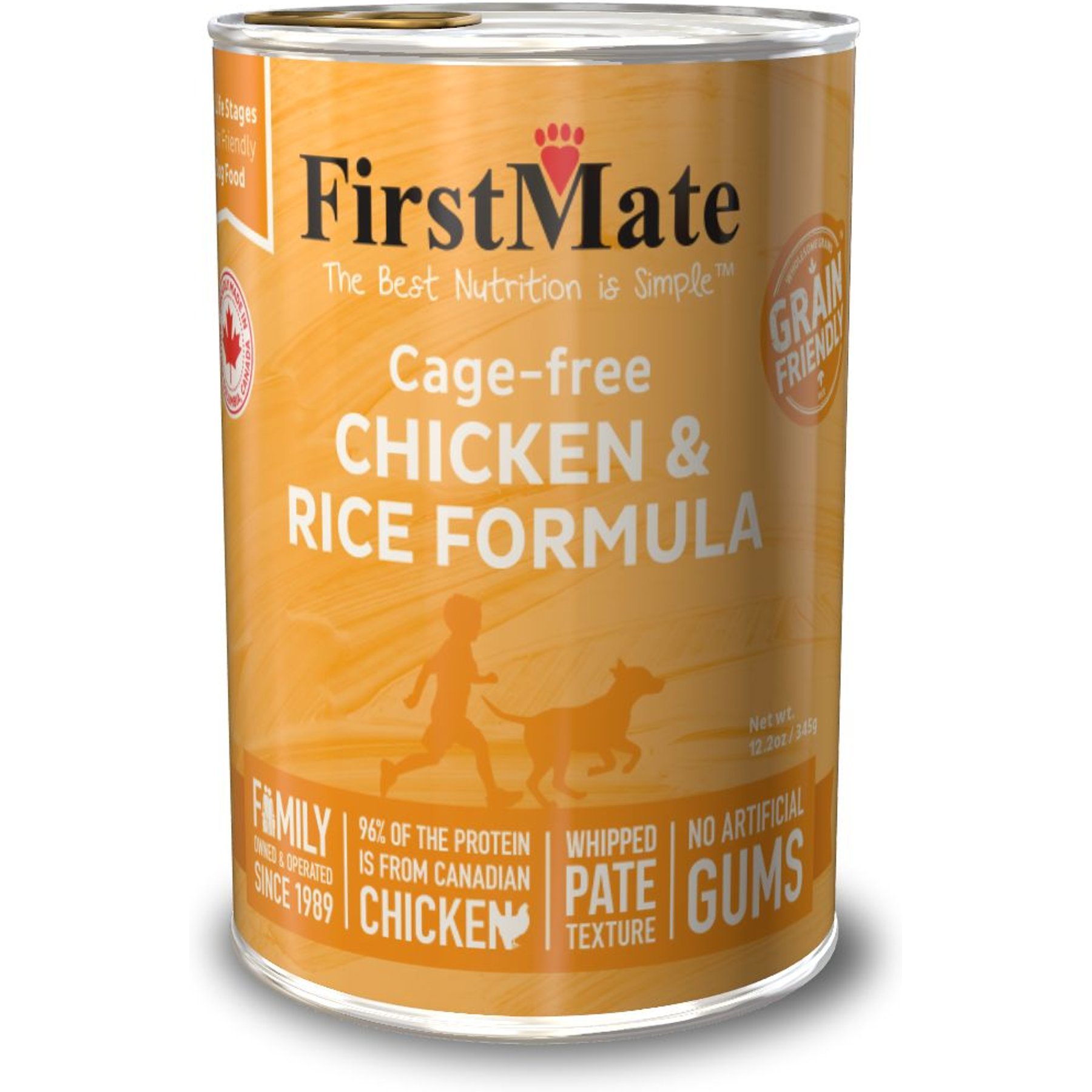 Firstmate Chicken & Rice Formula Cage-Free Canned Dog Food, 12.2-oz can, case of 12