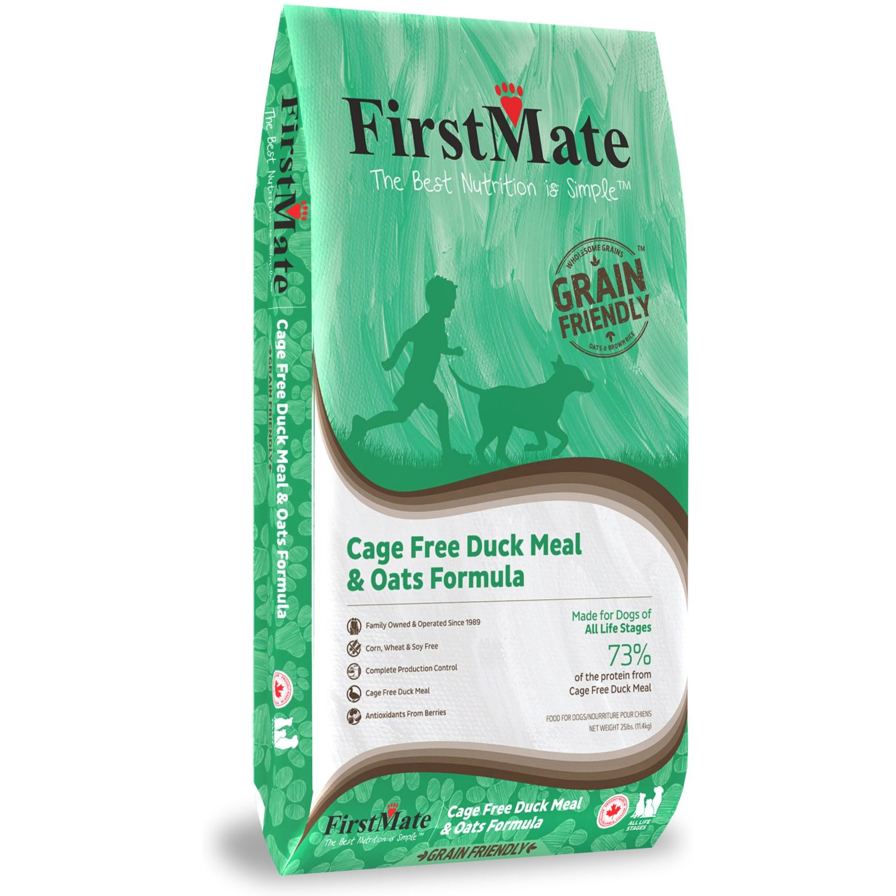 Firstmate Grain Friendly Cage Free Duck Meal & Oats Formula Dry Dog Food