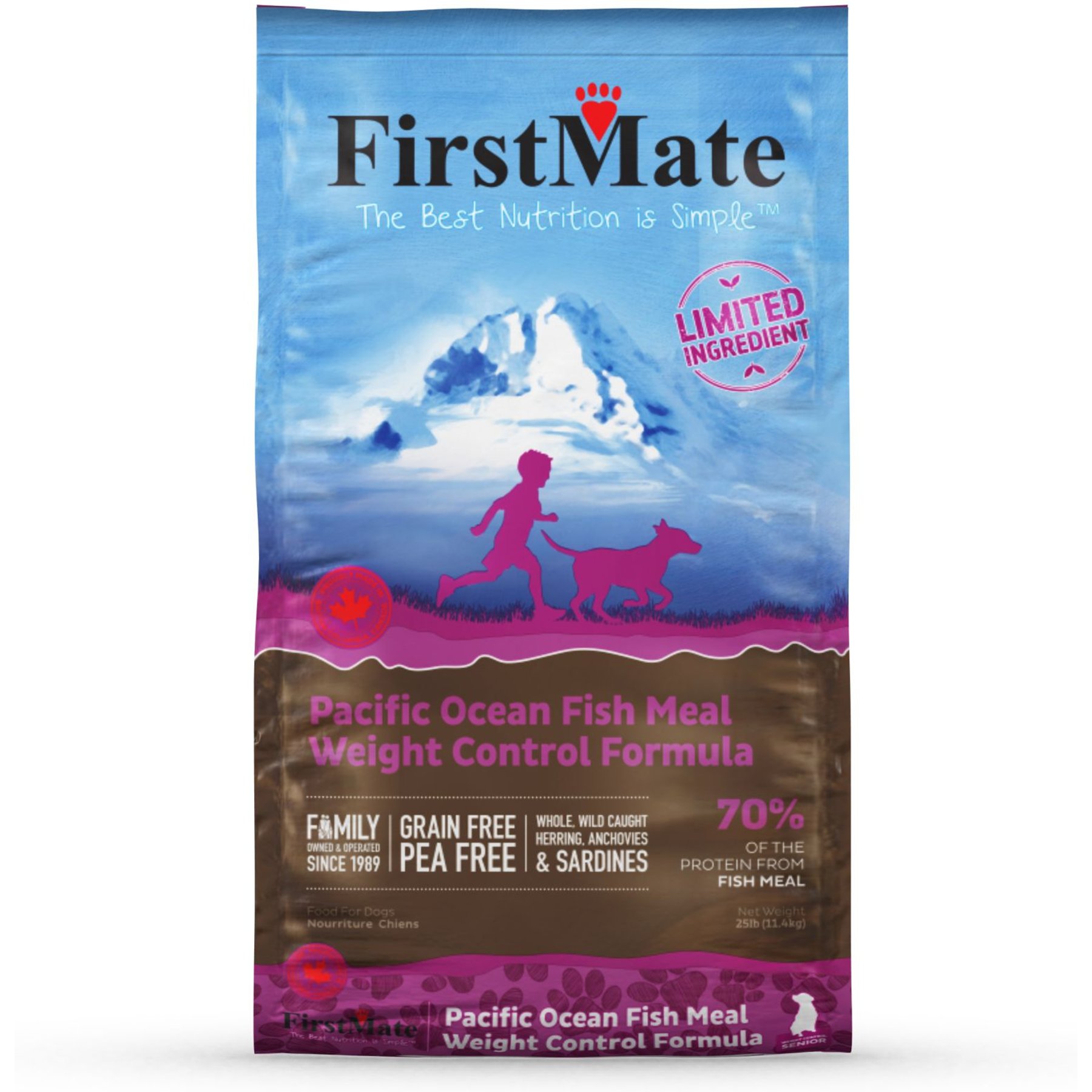 Firstmate Limited Ingredient Diet Grain-Free Pacific Ocean Fish Meal Weight Control Formula Dry Dog Food
