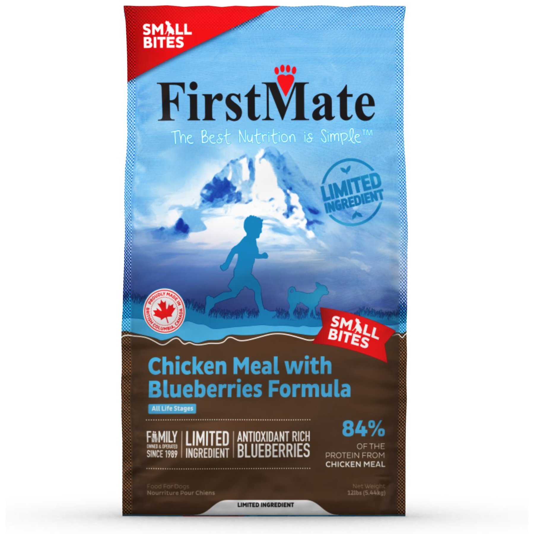 Firstmate Small Bites Limited Ingredient Diet Grain-Free Chicken Meal with Blueberries Formula Dry Dog Food