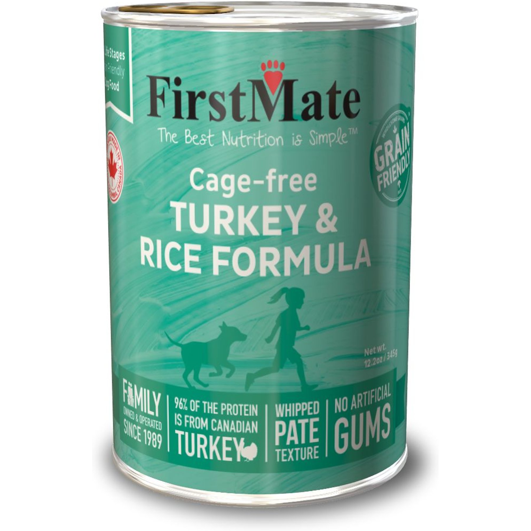 Firstmate Turkey & Rice Formula Cage-Free Canned Dog Food, 12.2-oz can, case of 12