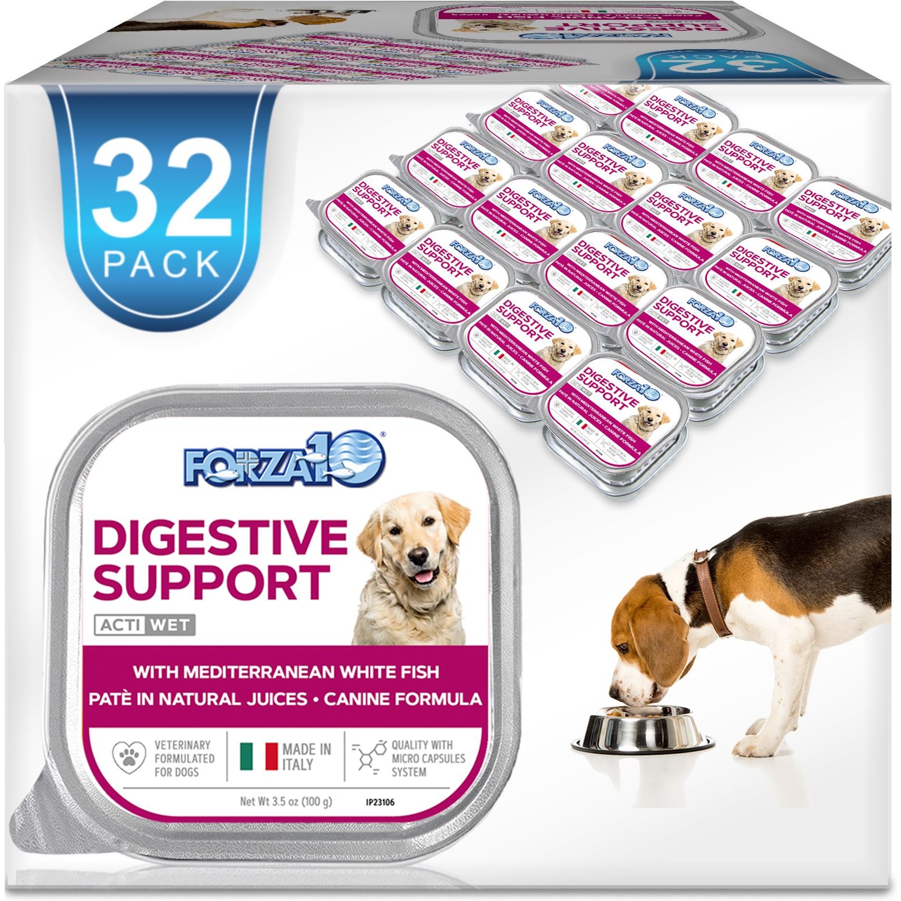 Forza10 Nutraceutic Actiwet Digestive Support with Mediterranean White Fish Wet Dog Food