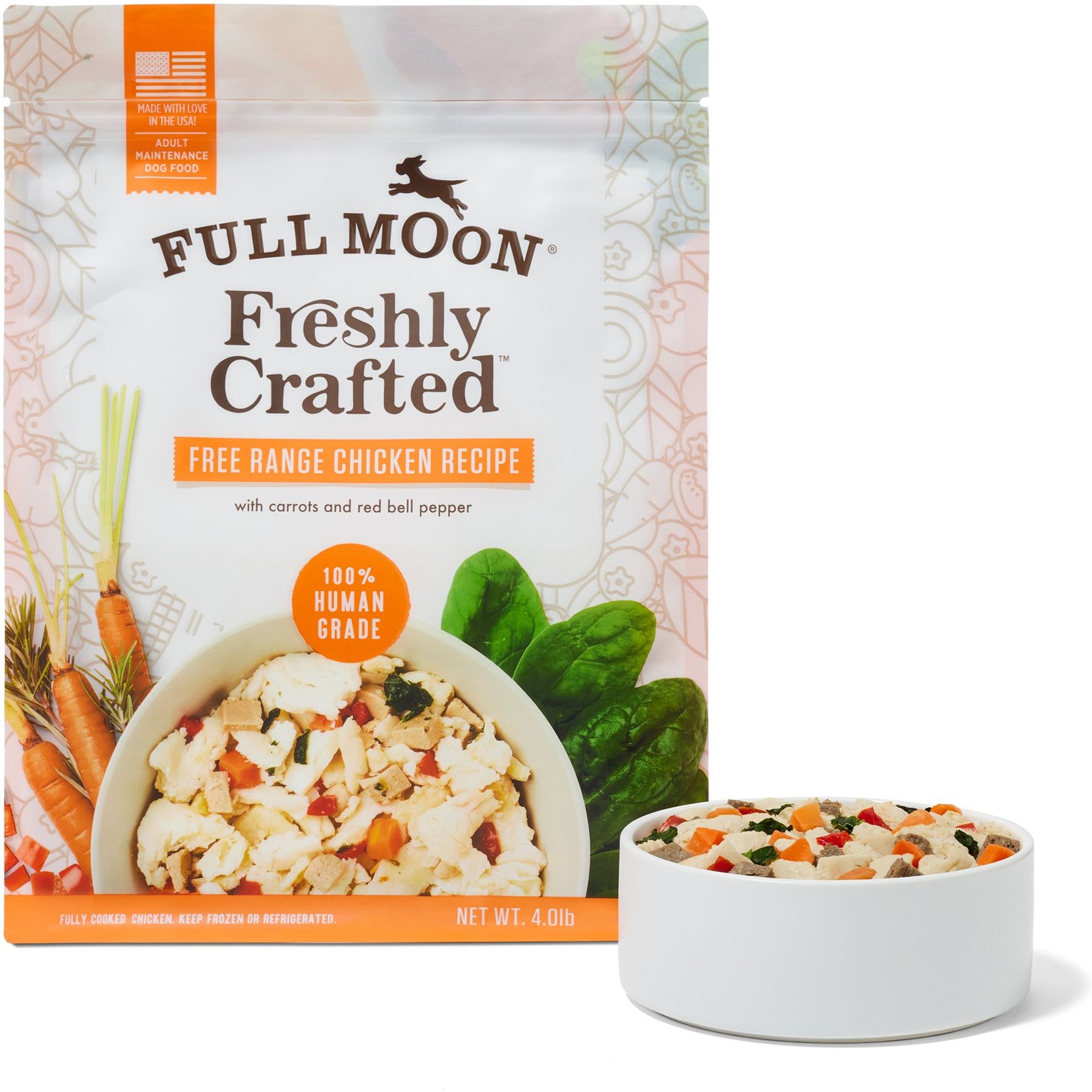 Full Moon Freshly Crafted Free Range Chicken Recipe Grain-Free Adult Frozen Dog Food