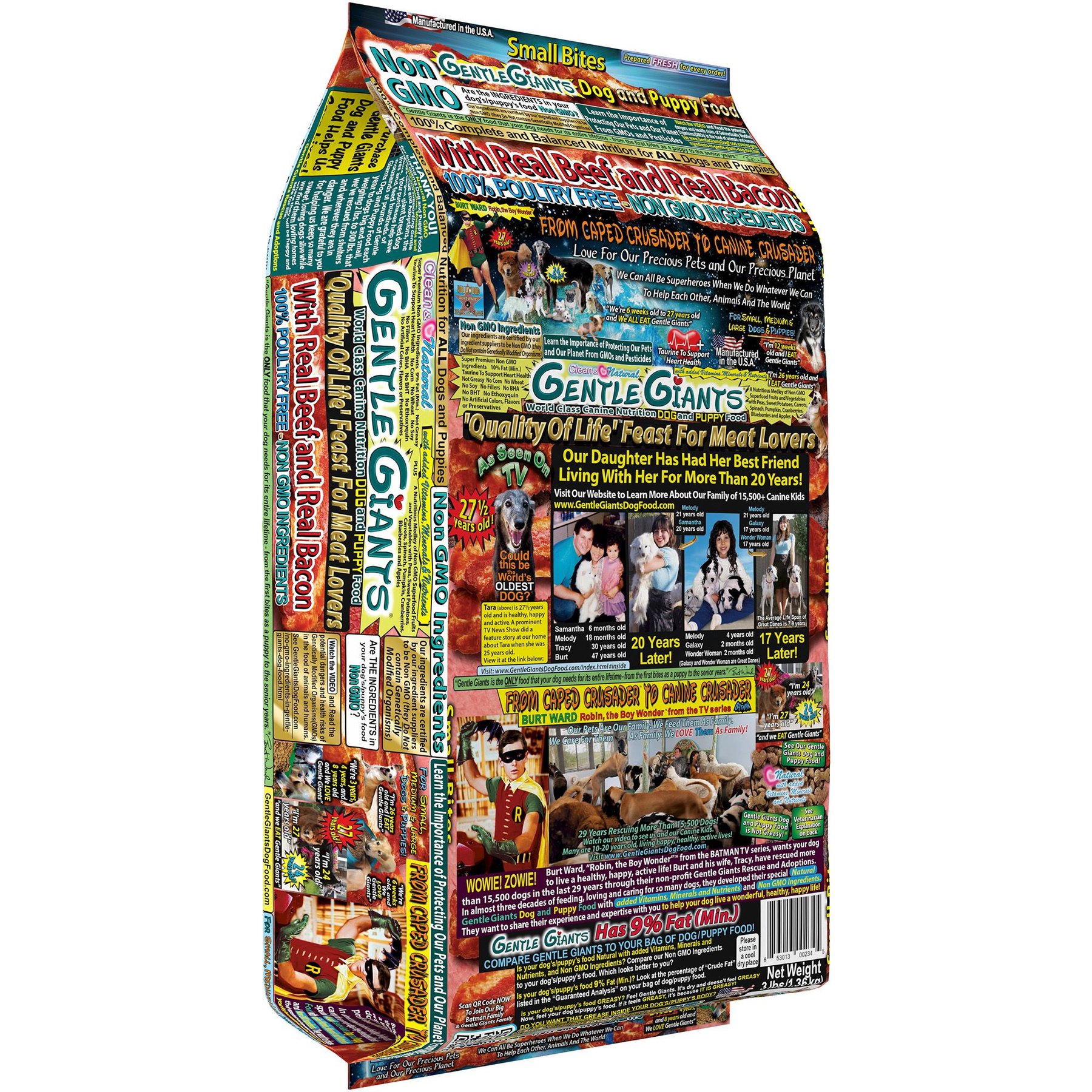 Gentle Giants Natural Adult Non-GMO Beef & Bacon Small Bites Dry Dog Food