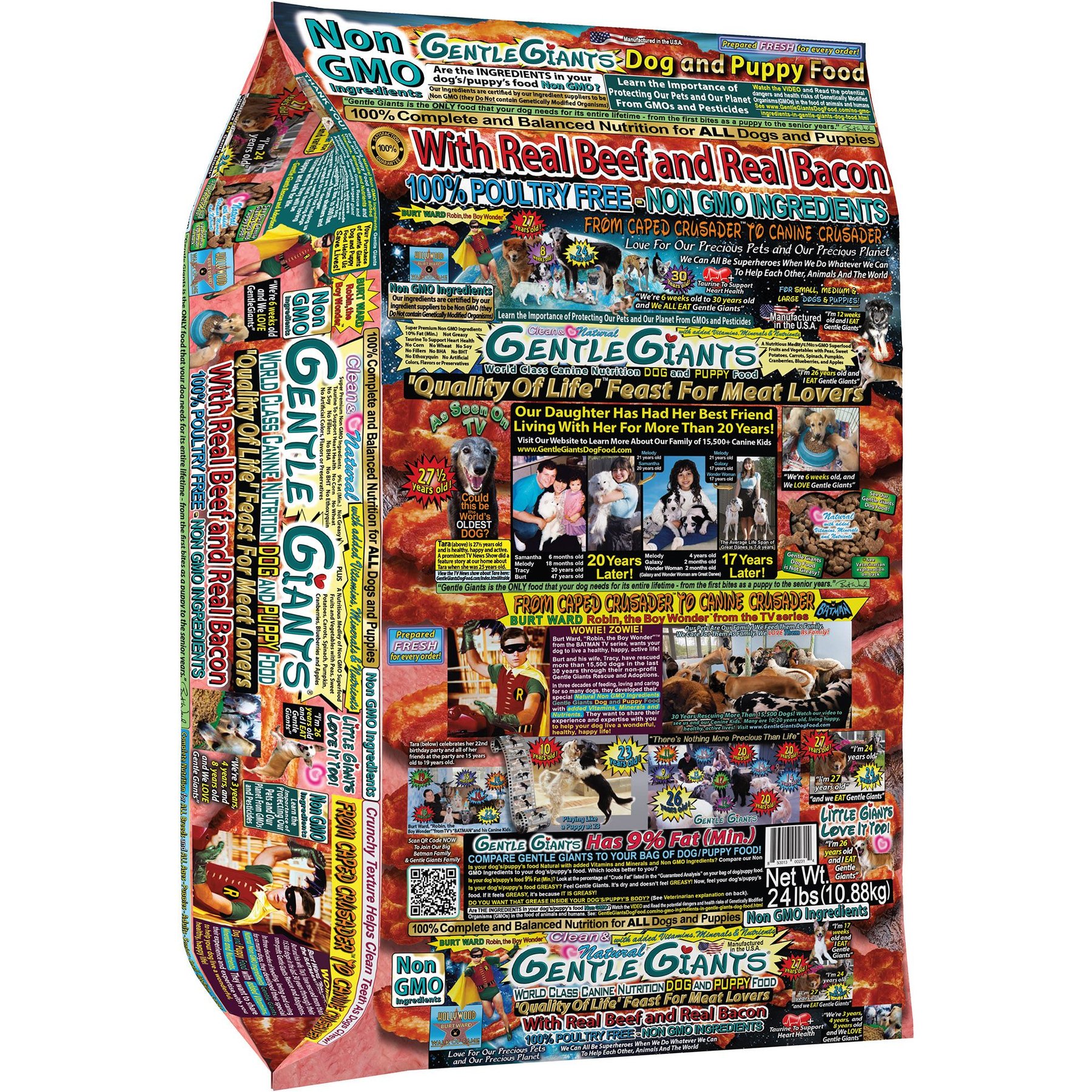 Gentle Giants Natural Non-GMO Dog & Puppy Beef & Bacon Dry Dog Food