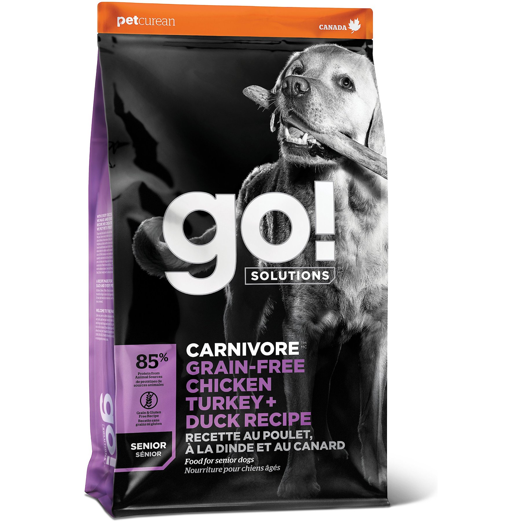 Go! Solutions Carnivore Grain-Free Chicken, Turkey + Duck Senior Recipe Dry Dog Food