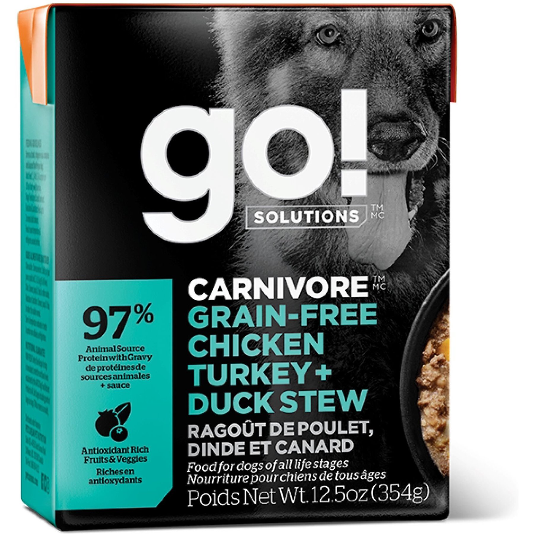 Go! Solutions Carnivore Grain-Free Chicken, Turkey & Duck Stew Dog Food