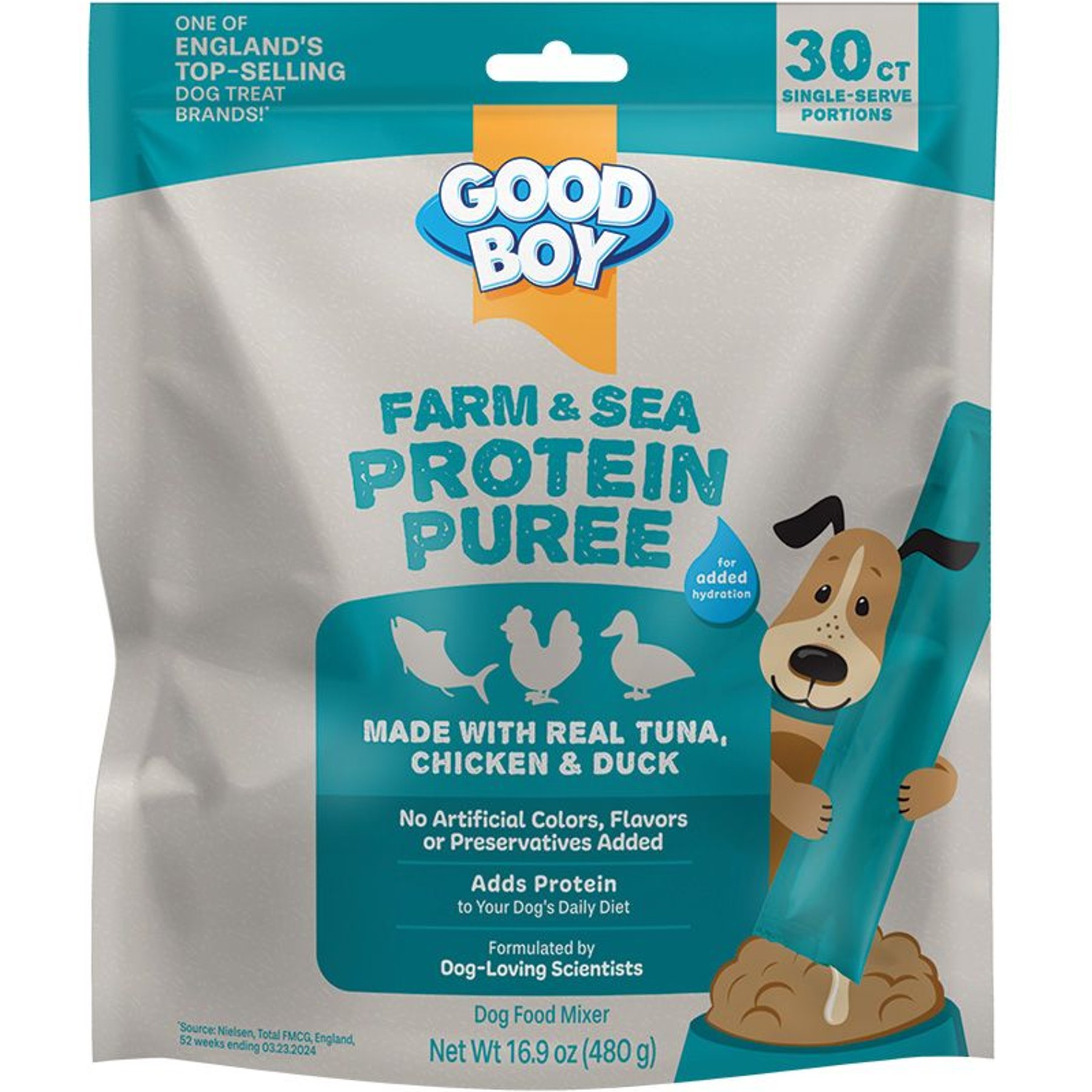 Good Boy Farm & Sea Tuna, Chicken, & Duck Puree Dog Food Topper