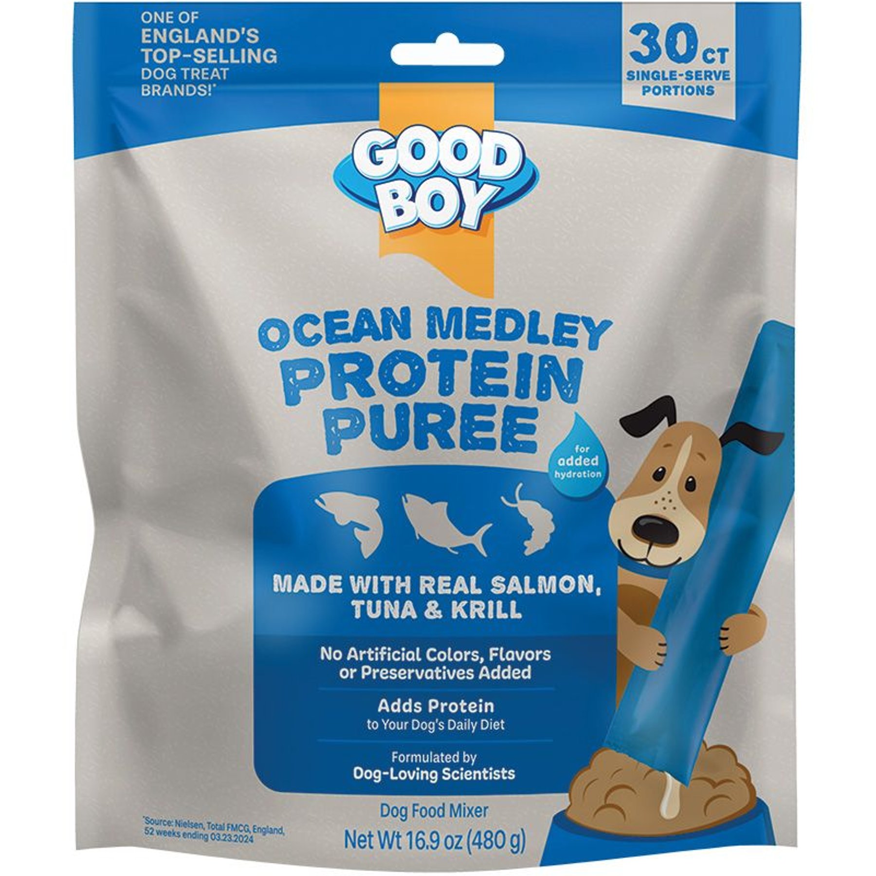 Good Boy Ocean Medley Salmon, Tuna, & Krill Puree Dog Food Topper