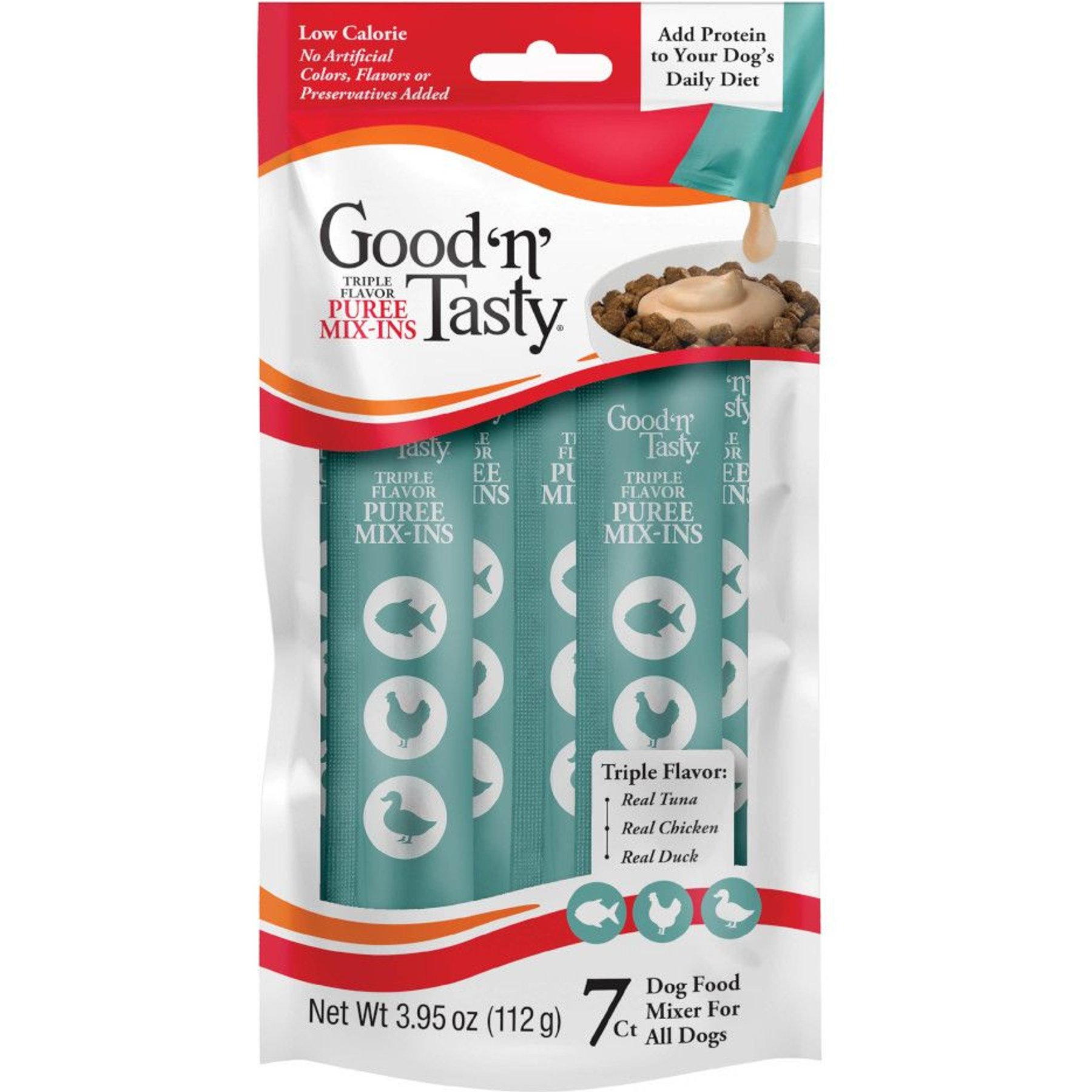 Good 'n' Tasty Triple Flavor Mix Tuna, Chicken, & Duck Puree Dog Food Topper
